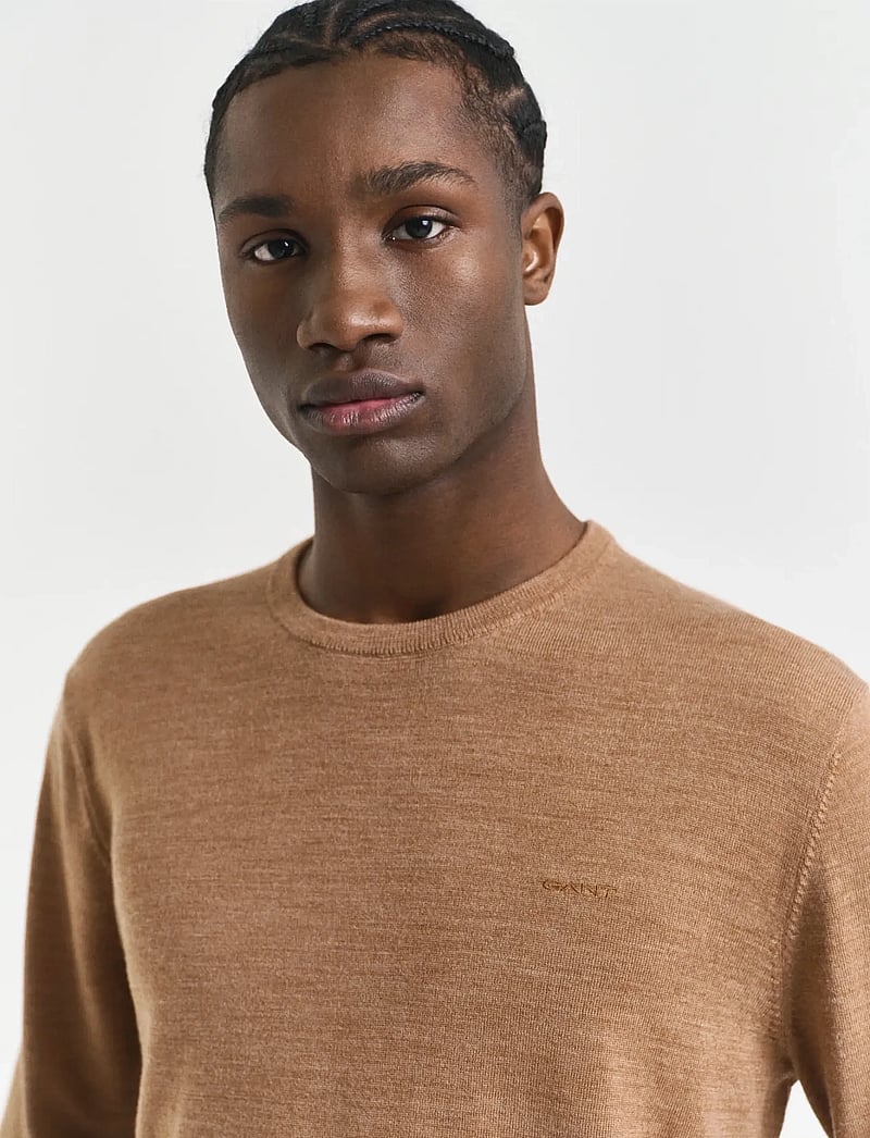 GANT - EXTRAFINE MERINO WOOL C-NECK - adījumi ar apaļu kakla izgriezumu - dk. sand melange - 3