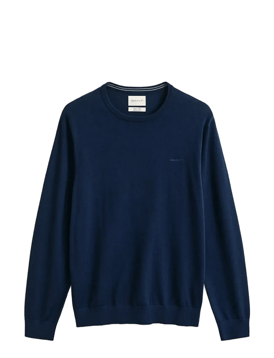 Gant - EXTRAFINE MERINO WOOL C-NECK - rund hals - marine - 0