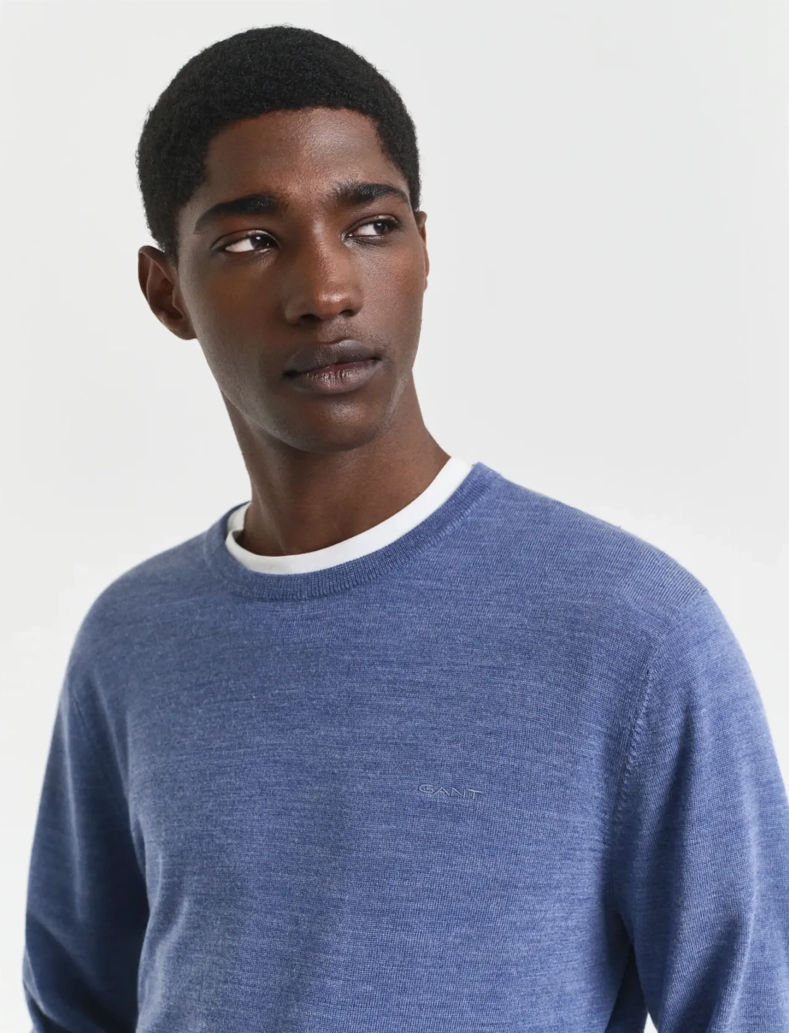 Gant - EXTRAFINE MERINO WOOL C-NECK - rundhals - stone blue melange - 3