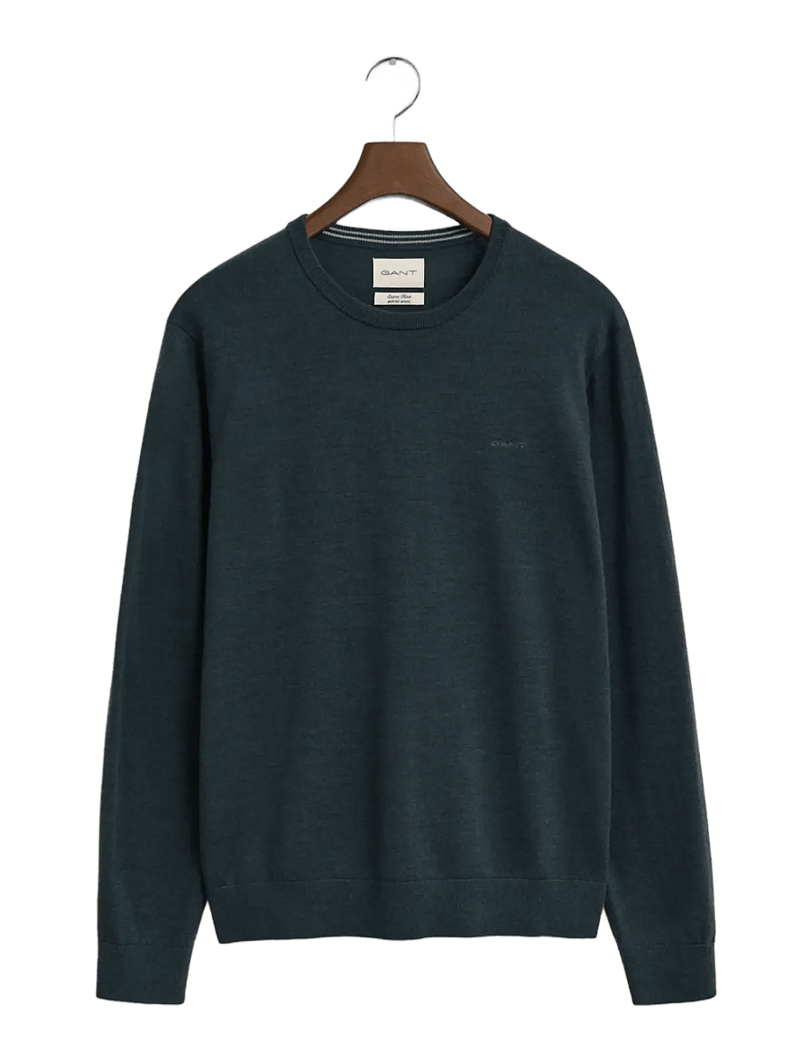 Gant - EXTRAFINE MERINO WOOL C-NECK - Ümara kaelusega - tartan green - 1