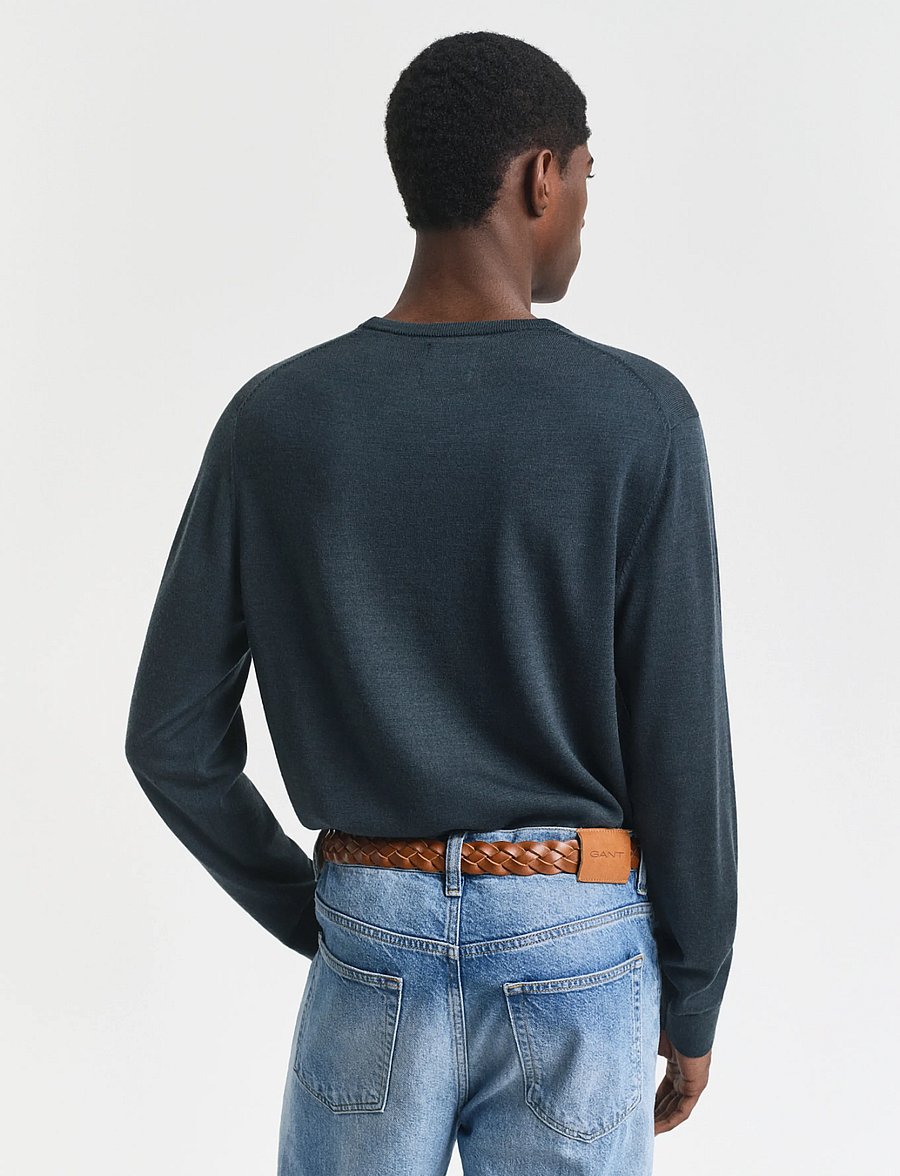Gant - EXTRAFINE MERINO WOOL C-NECK - Ümara kaelusega - tartan green - 2