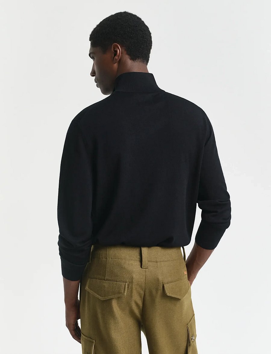 Gant - EXTRAFINE MERINO WOOL HALF ZIP - pullover mit halbem reißverschluss - black - 2