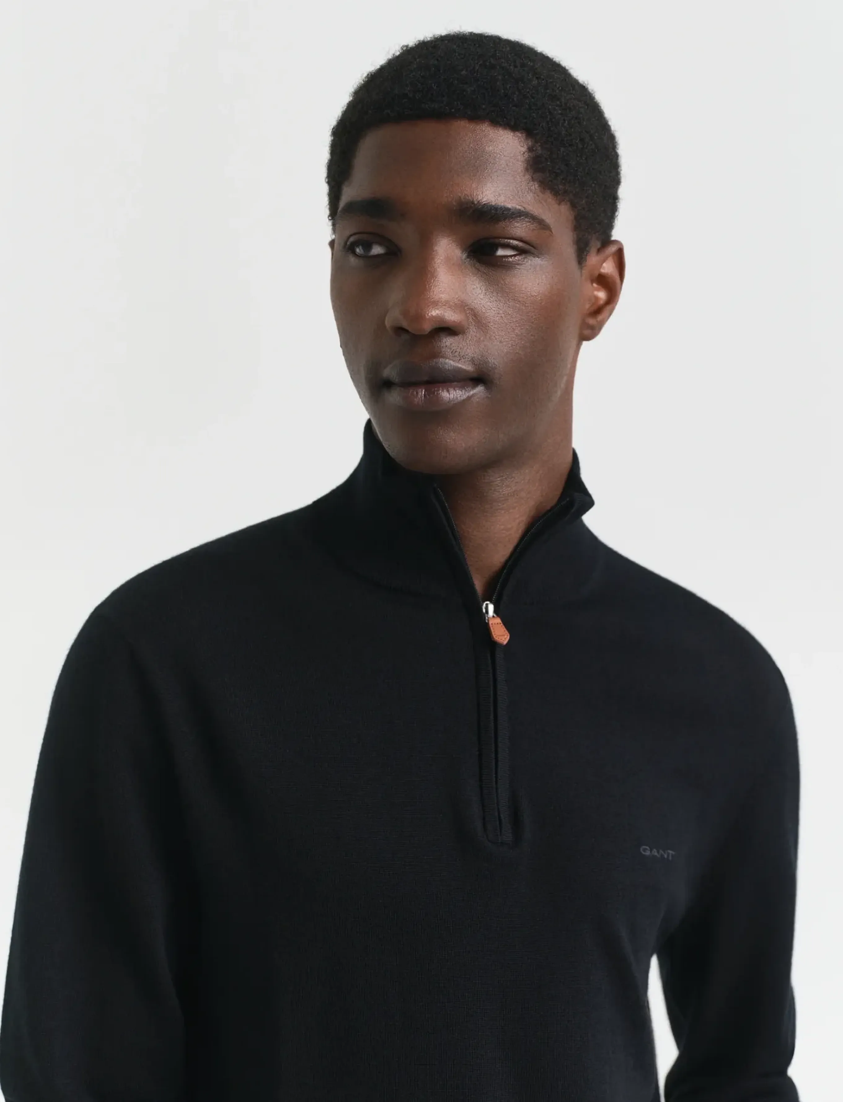 Gant - EXTRAFINE MERINO WOOL HALF ZIP - pullover mit halbem reißverschluss - black - 3