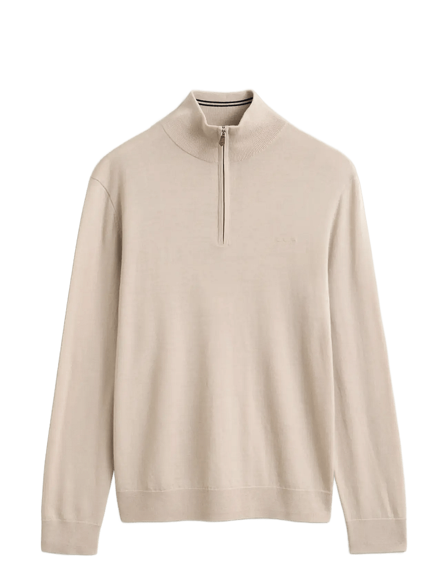 Gant - EXTRAFINE MERINO WOOL HALF ZIP - pullover mit halbem reißverschluss - clay beige - 1