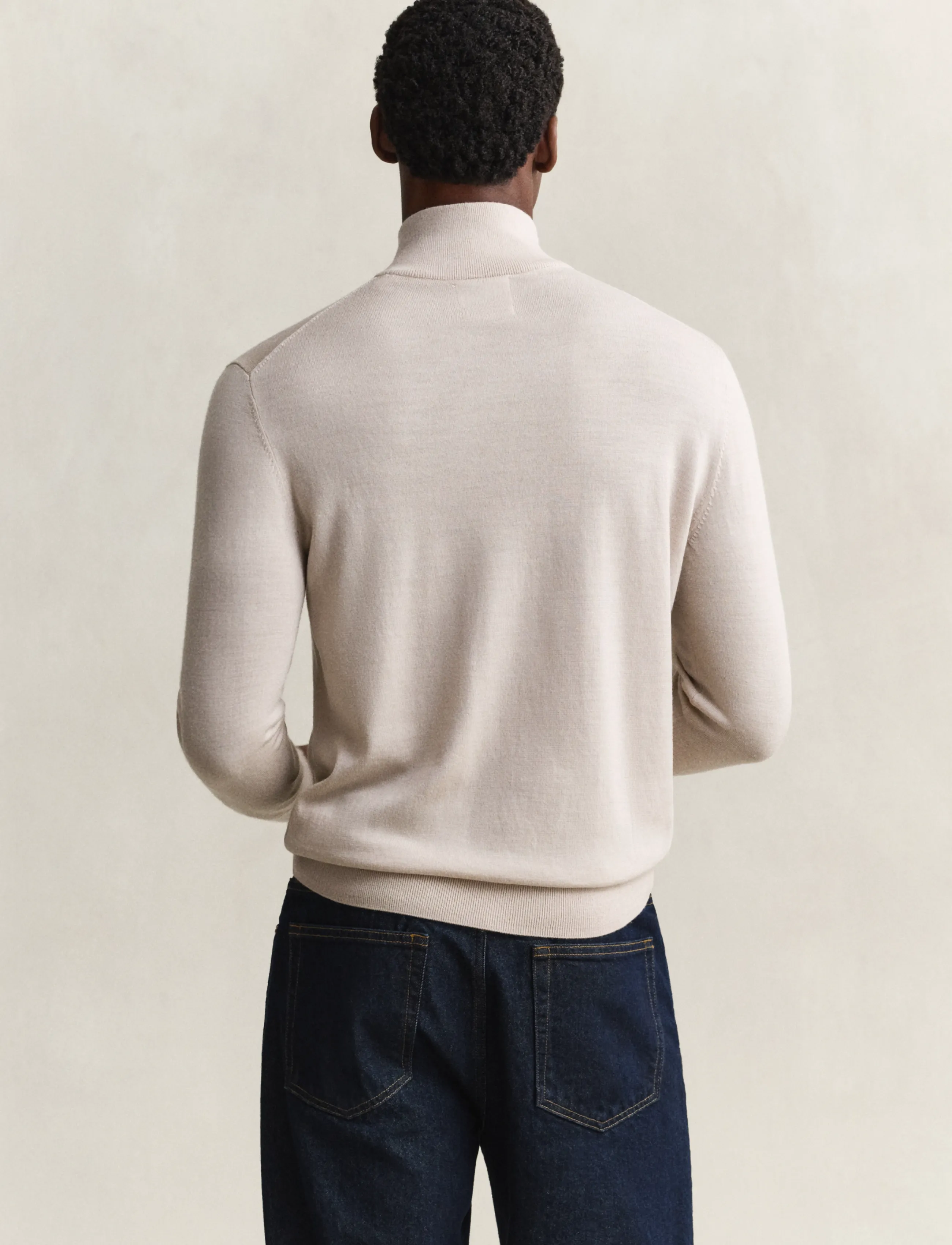 Gant - EXTRAFINE MERINO WOOL HALF ZIP - pullover mit halbem reißverschluss - clay beige - 2