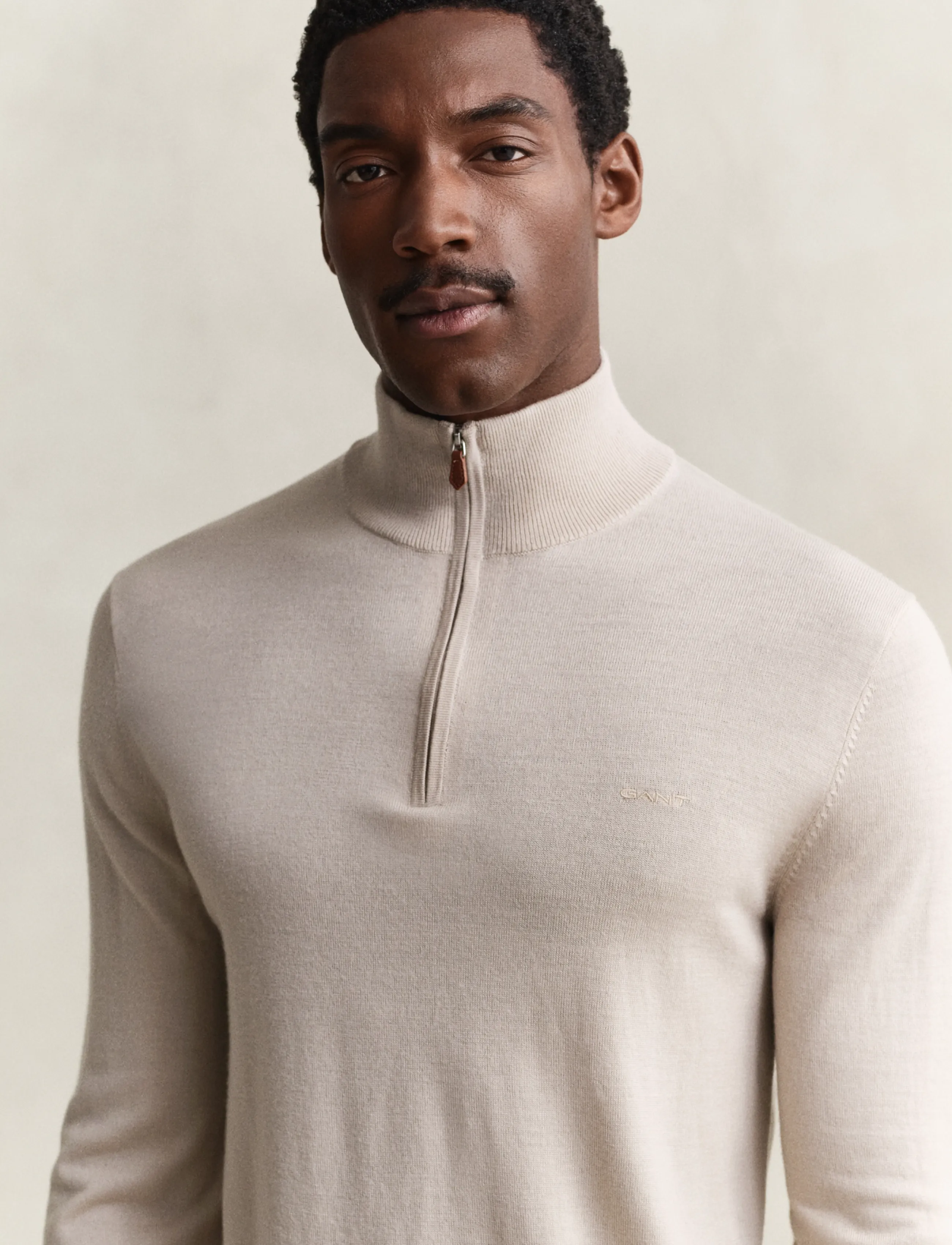 Gant - EXTRAFINE MERINO WOOL HALF ZIP - pullover mit halbem reißverschluss - clay beige - 3
