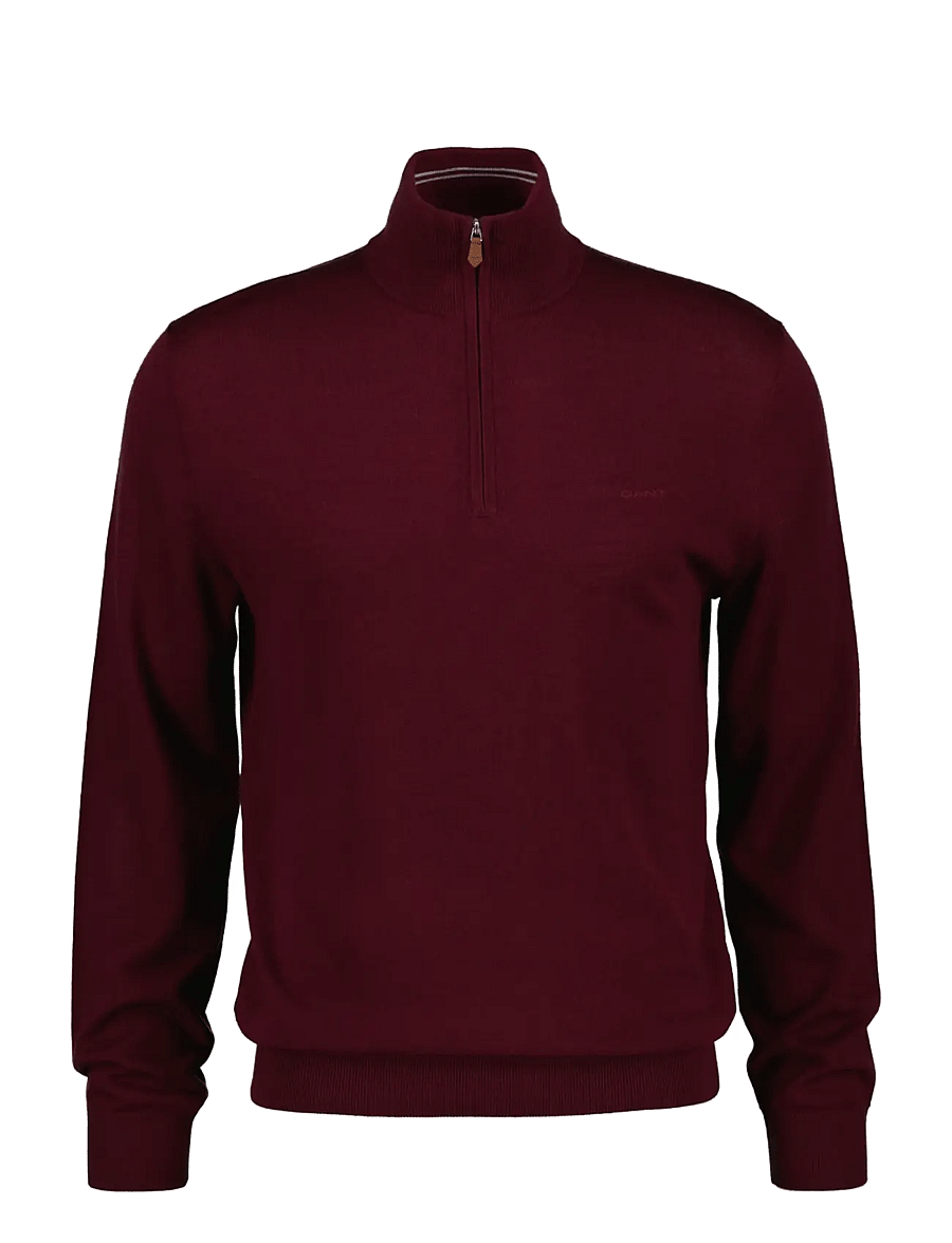Gant - EXTRAFINE MERINO WOOL HALF ZIP - poolpika lukuga džemprid - deep grape wine - 0