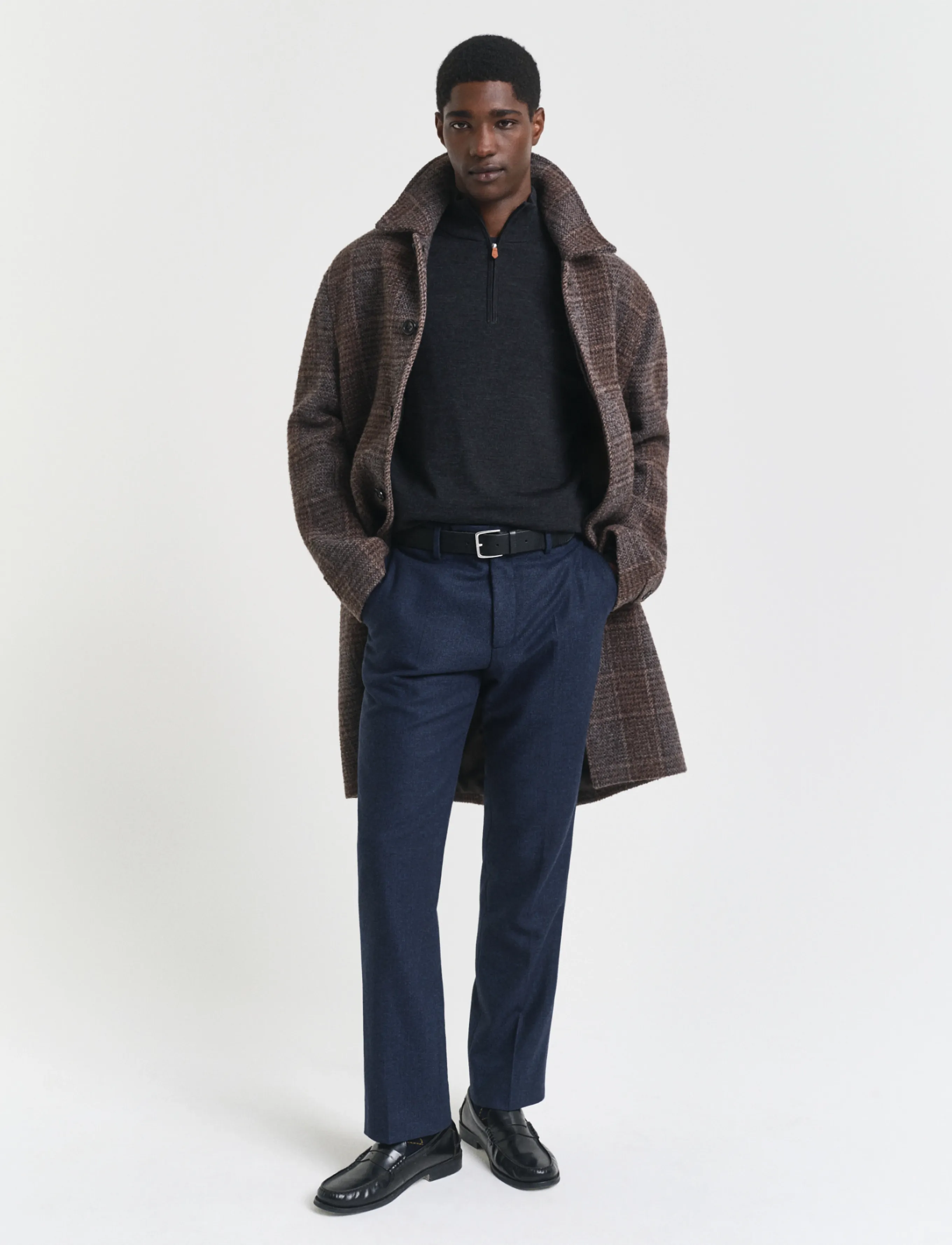 Gant Extrafine Merino Wool Half Zip stickade tröjor herr – bild 4