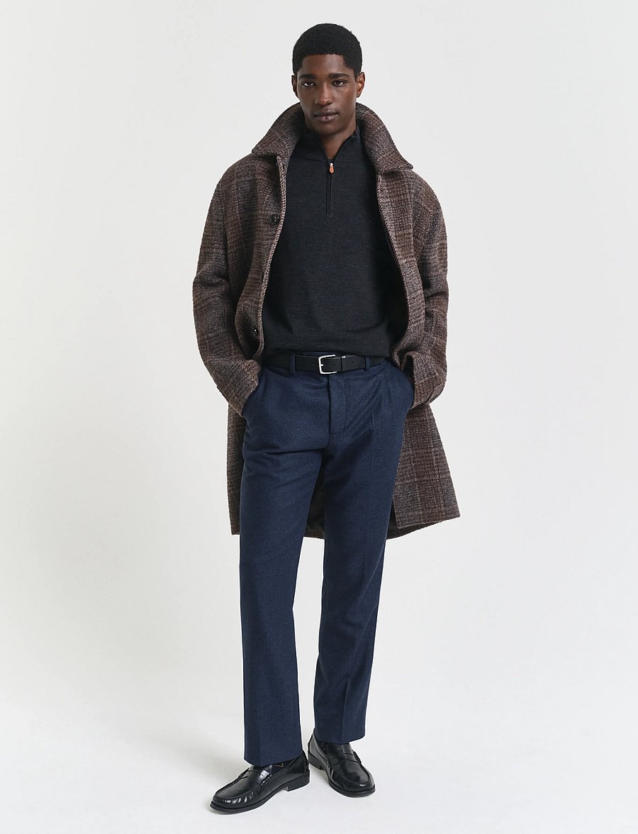 Gant - EXTRAFINE MERINO WOOL HALF ZIP - poolpika lukuga džemprid - dk charcoal melange - 4