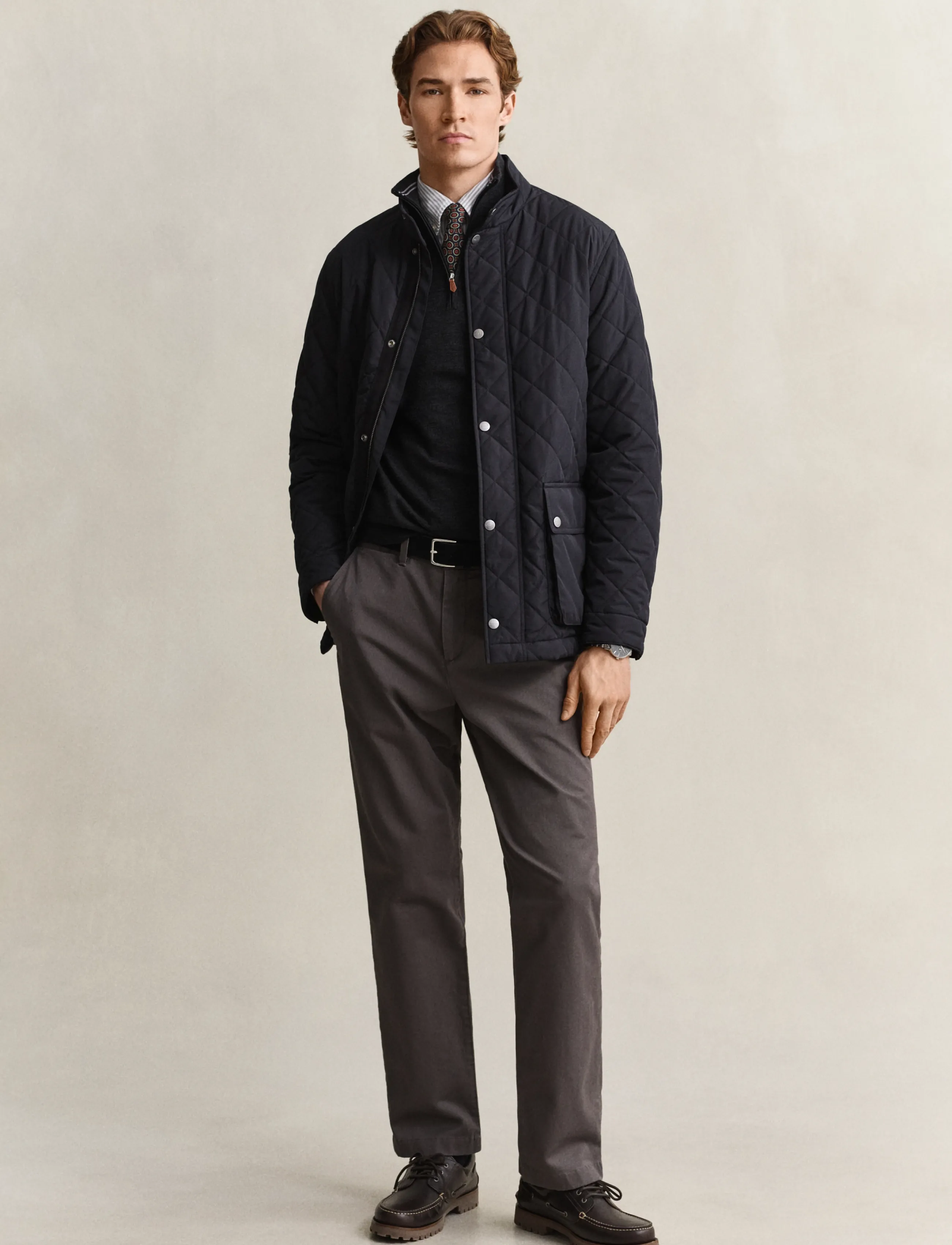 Gant Extrafine Merino Wool Half Zip stickade tröjor herr – bild 8
