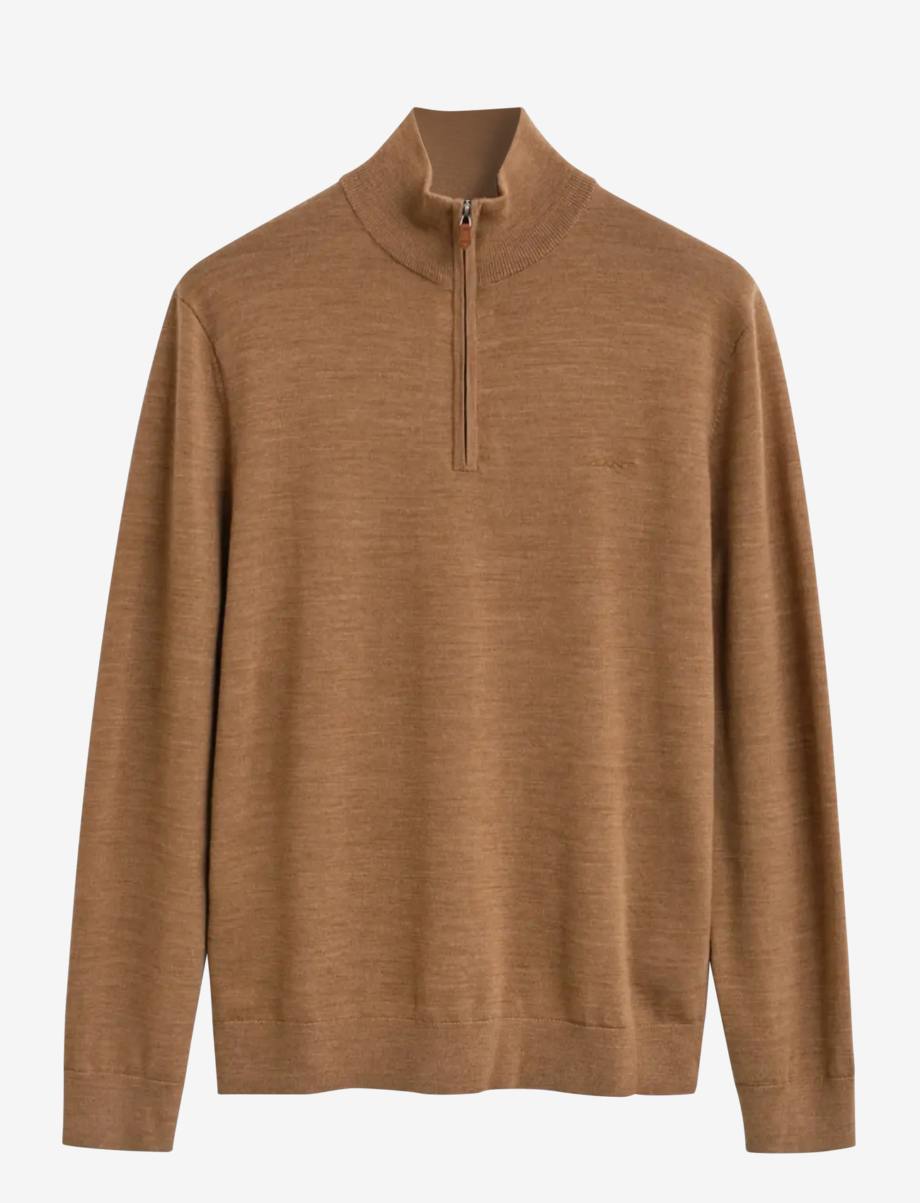Gant - EXTRAFINE MERINO WOOL HALF ZIP - halfzip strik - dk. sand melange - 1