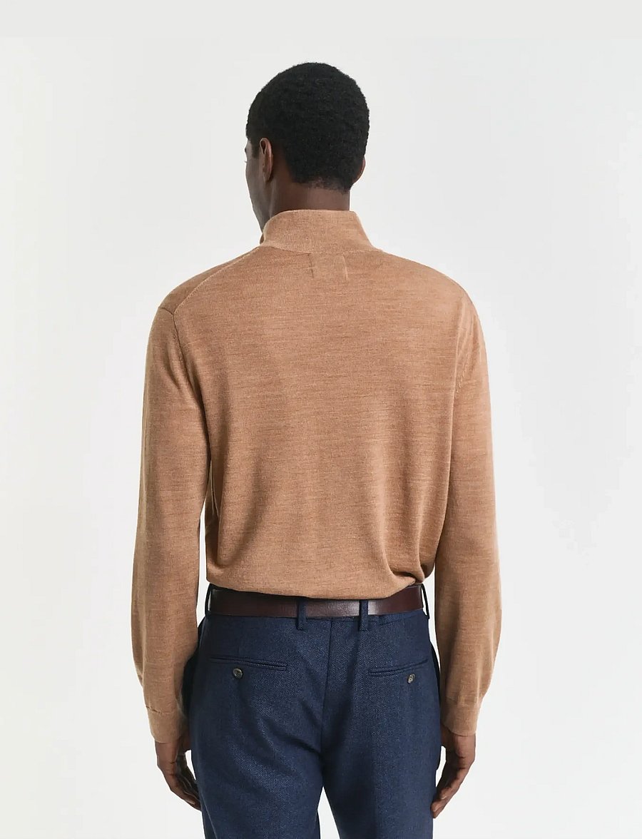 Gant - EXTRAFINE MERINO WOOL HALF ZIP - half zip-tröjor - dk. sand melange - 2