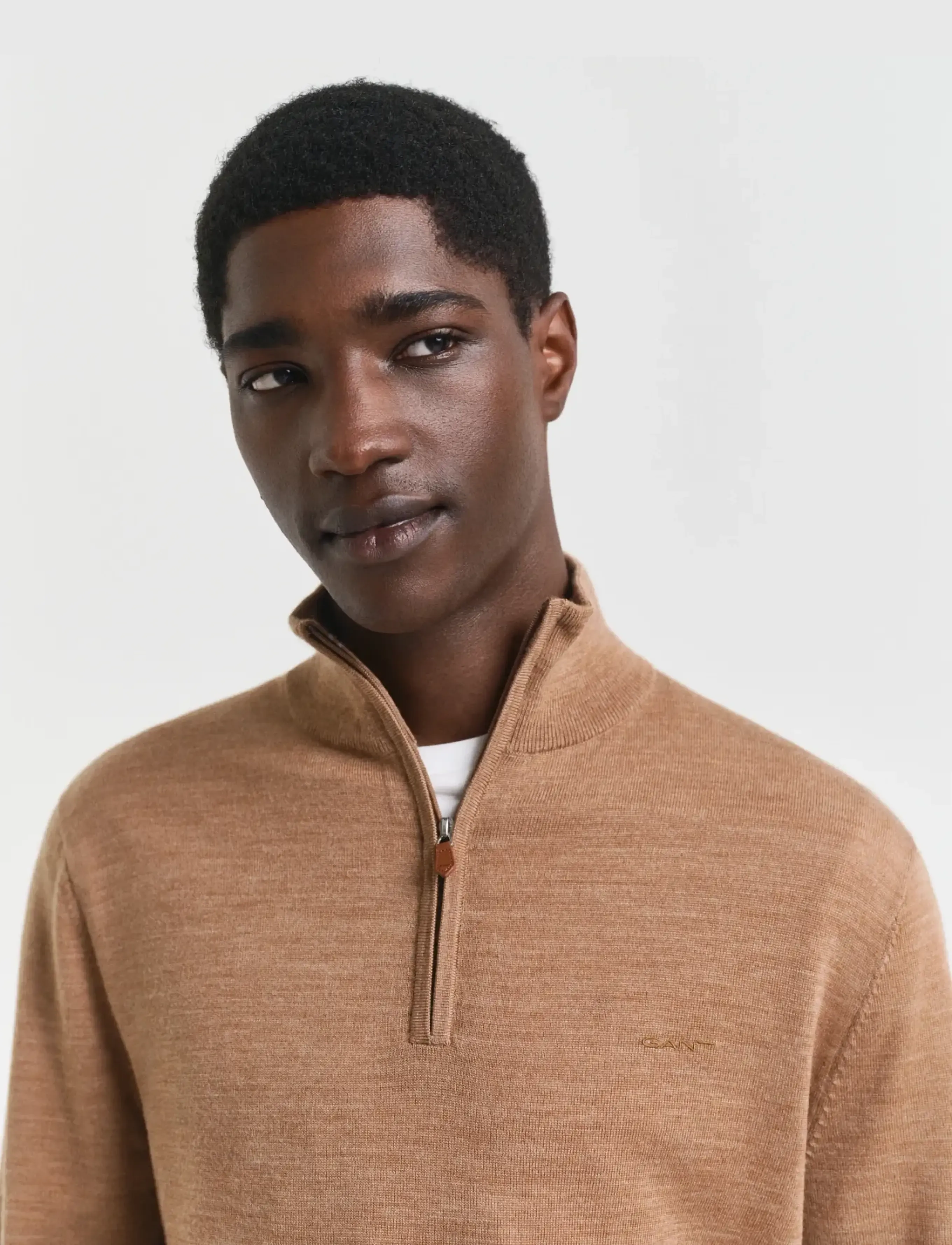 Gant - EXTRAFINE MERINO WOOL HALF ZIP - half zip-tröjor - dk. sand melange - 3