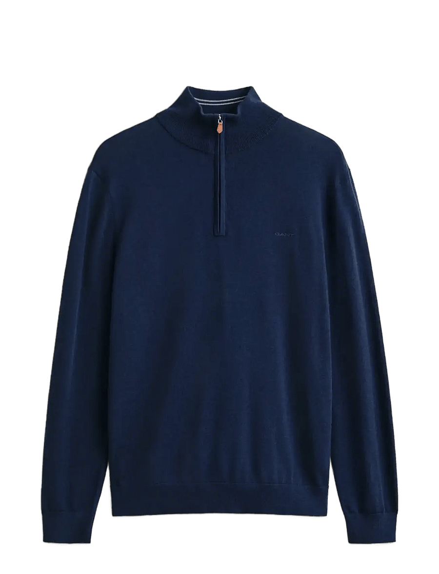 Gant - EXTRAFINE MERINO WOOL HALF ZIP - halfzip strik - marine - 1