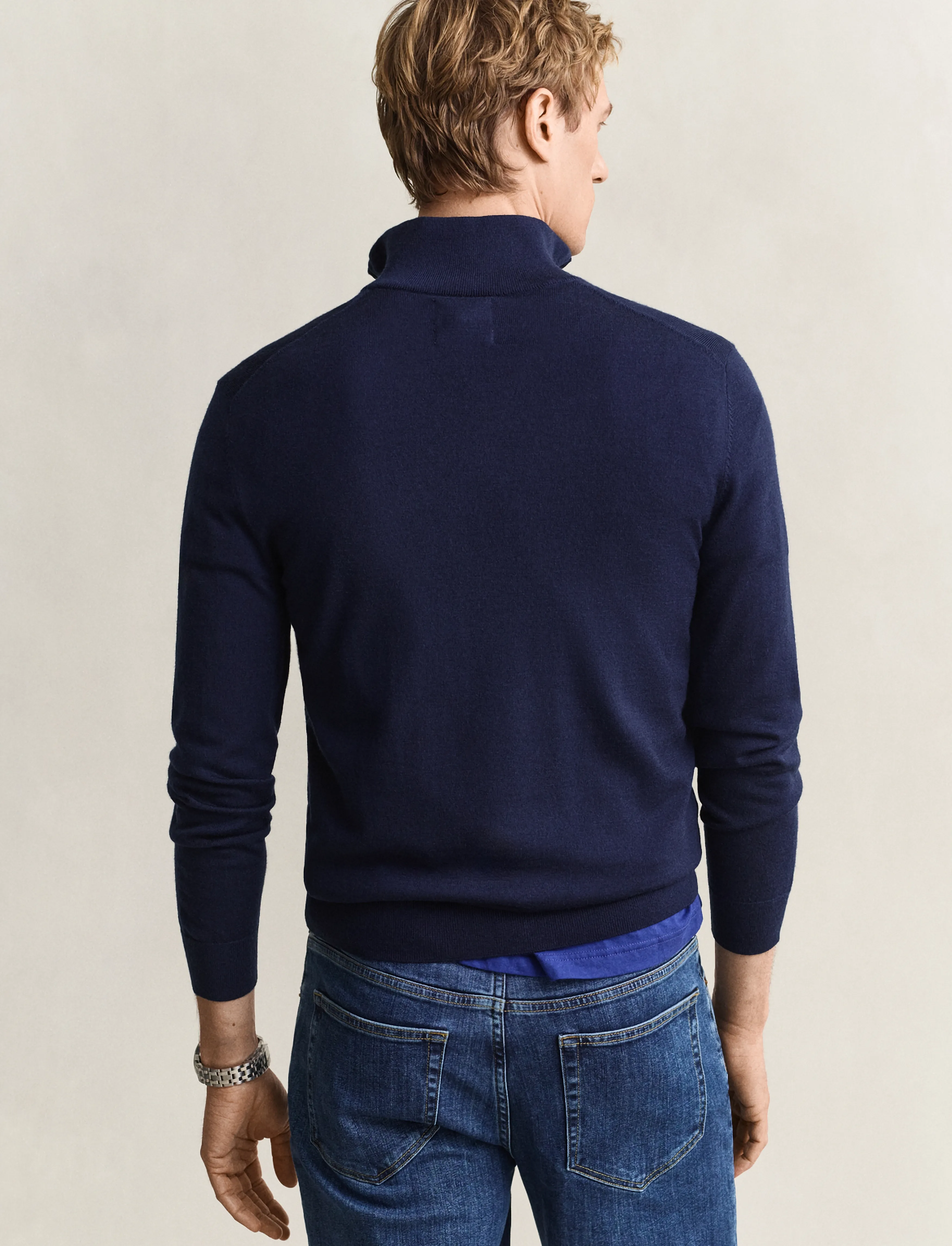 Gant - EXTRAFINE MERINO WOOL HALF ZIP - herbstliche kleidung - marine - 2