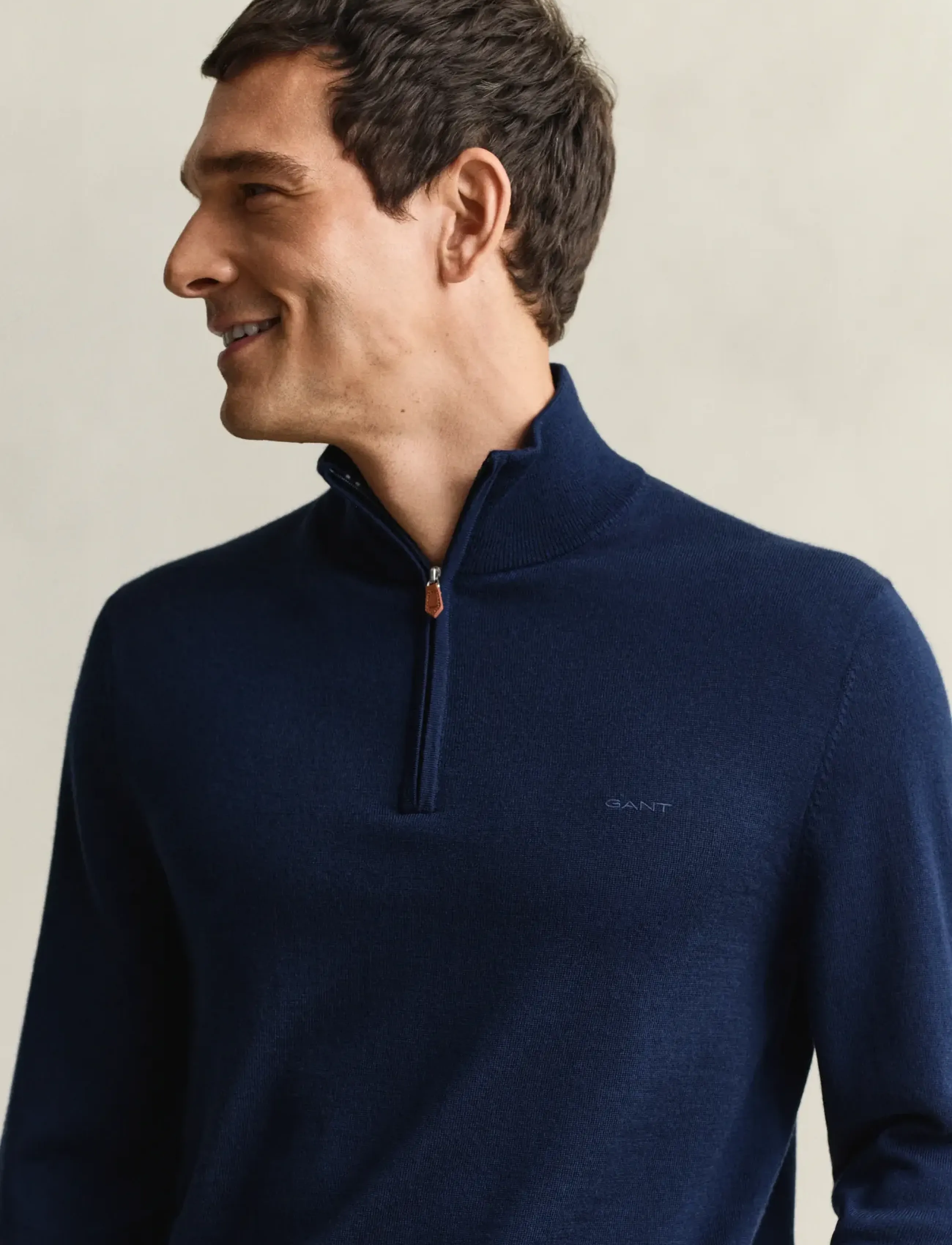 Gant - EXTRAFINE MERINO WOOL HALF ZIP - halfzip strik - marine - 3