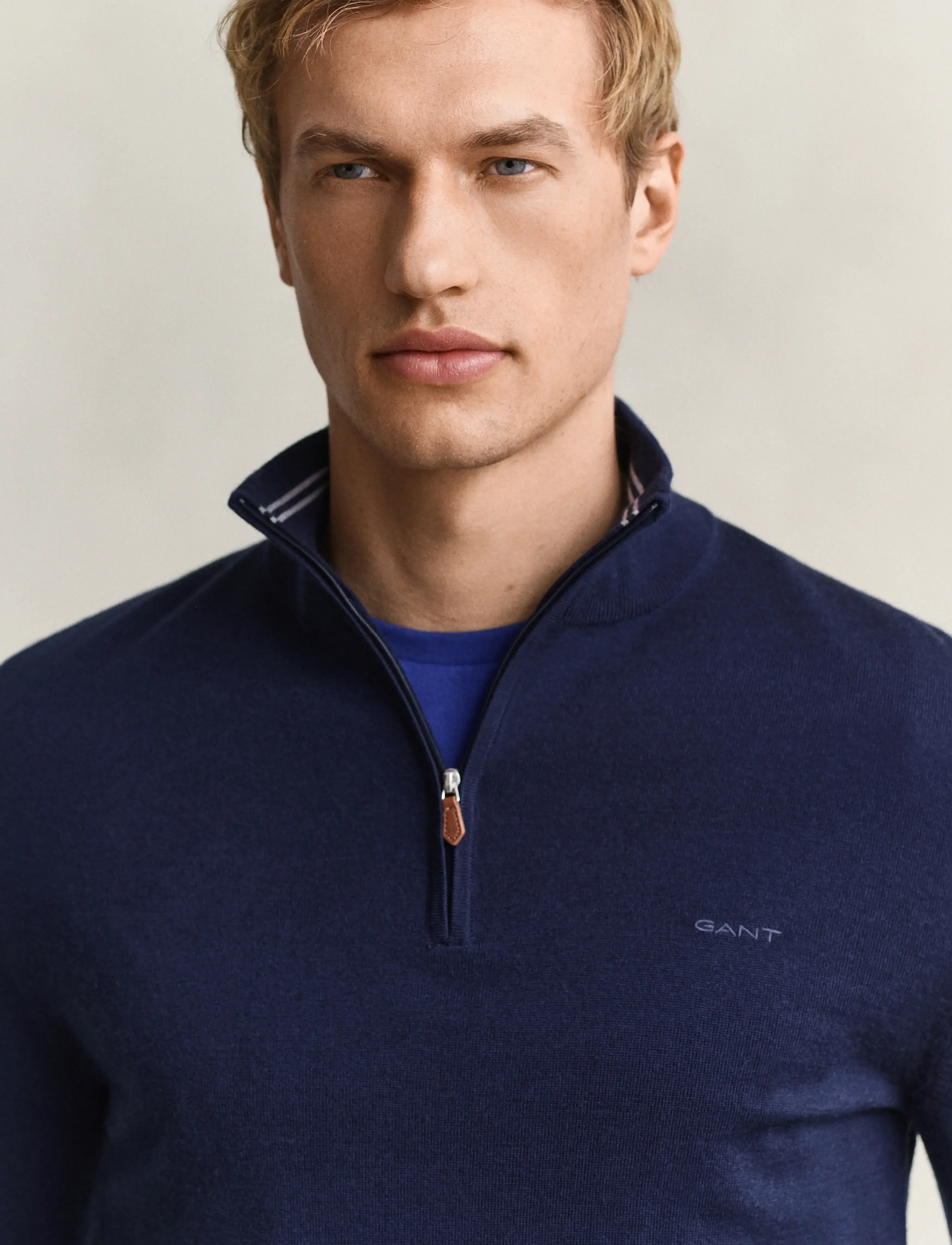 Gant - EXTRAFINE MERINO WOOL HALF ZIP - herbstliche kleidung - marine - 4