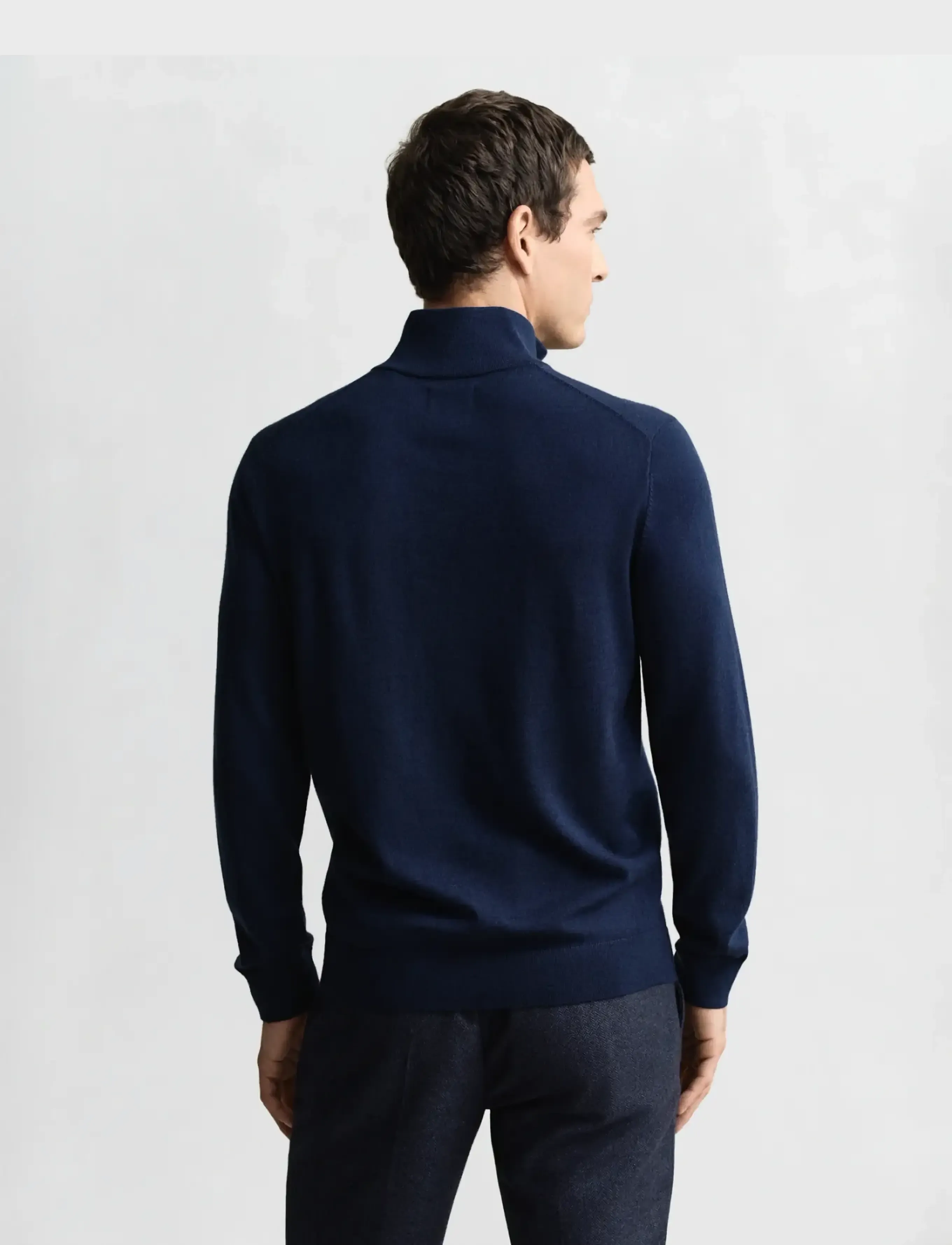 Gant - EXTRAFINE MERINO WOOL HALF ZIP - halfzip strik - marine - 5