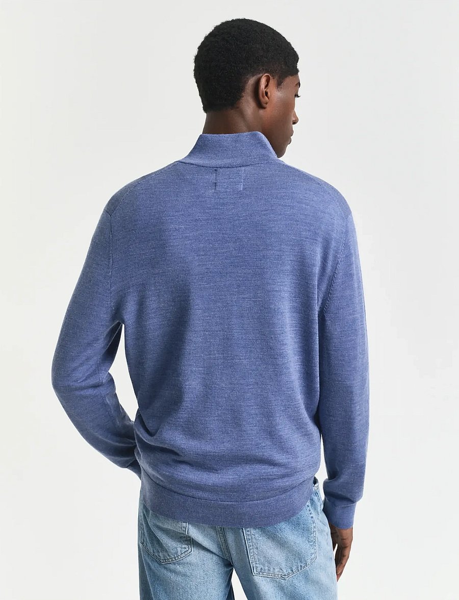 Gant - EXTRAFINE MERINO WOOL HALF ZIP - pullover mit halbem reißverschluss - stone blue melange - 2