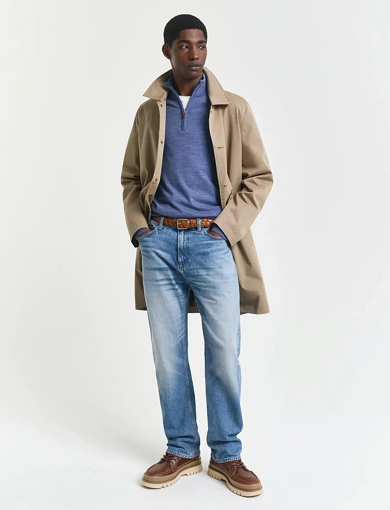 GANT - EXTRAFINE MERINO WOOL HALF ZIP - pullover mit halbem reißverschluss - stone blue melange - 4