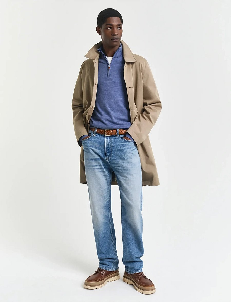 Gant - EXTRAFINE MERINO WOOL HALF ZIP - pullover mit halbem reißverschluss - stone blue melange - 4