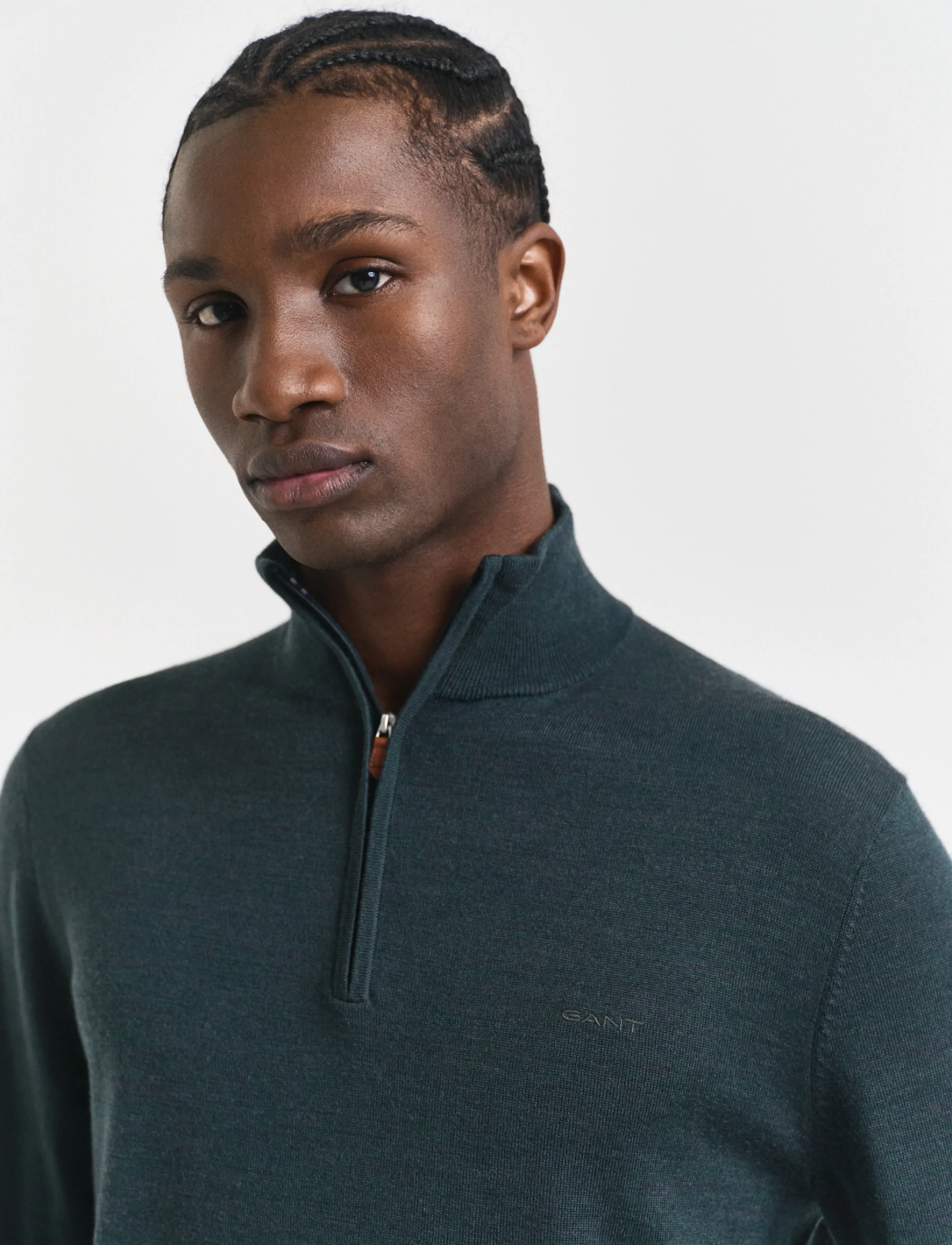 Gant - EXTRAFINE MERINO WOOL HALF ZIP - half zip-tröjor - tartan green - 3