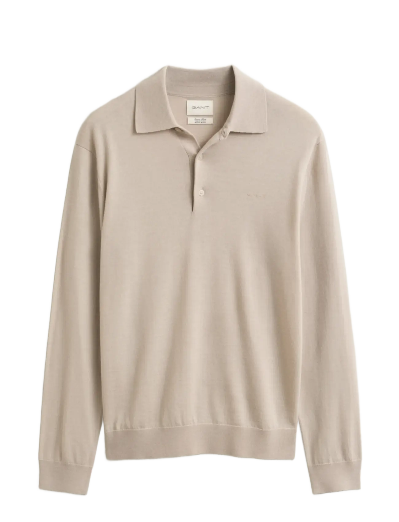 Gant Extrafine Merino Wool Polo, Mænd, Polo Sweater, Beige, Str: XXXL