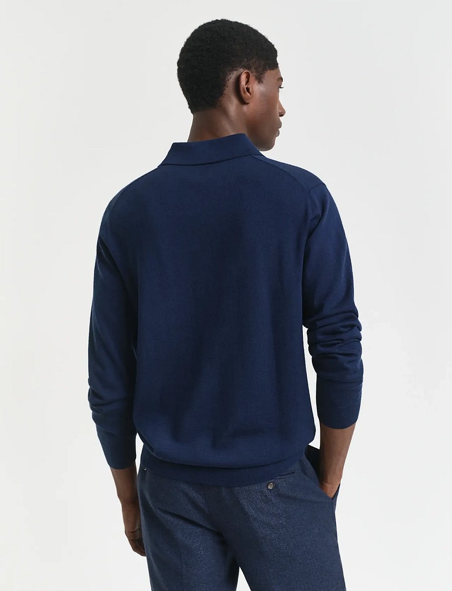 Gant - EXTRAFINE MERINO WOOL POLO - marine - 2