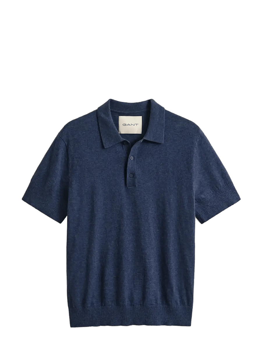 Gant - SLUB COTTON LINEN SS POLO - lühikeste varrukatega polod - dark indigo melange - 1