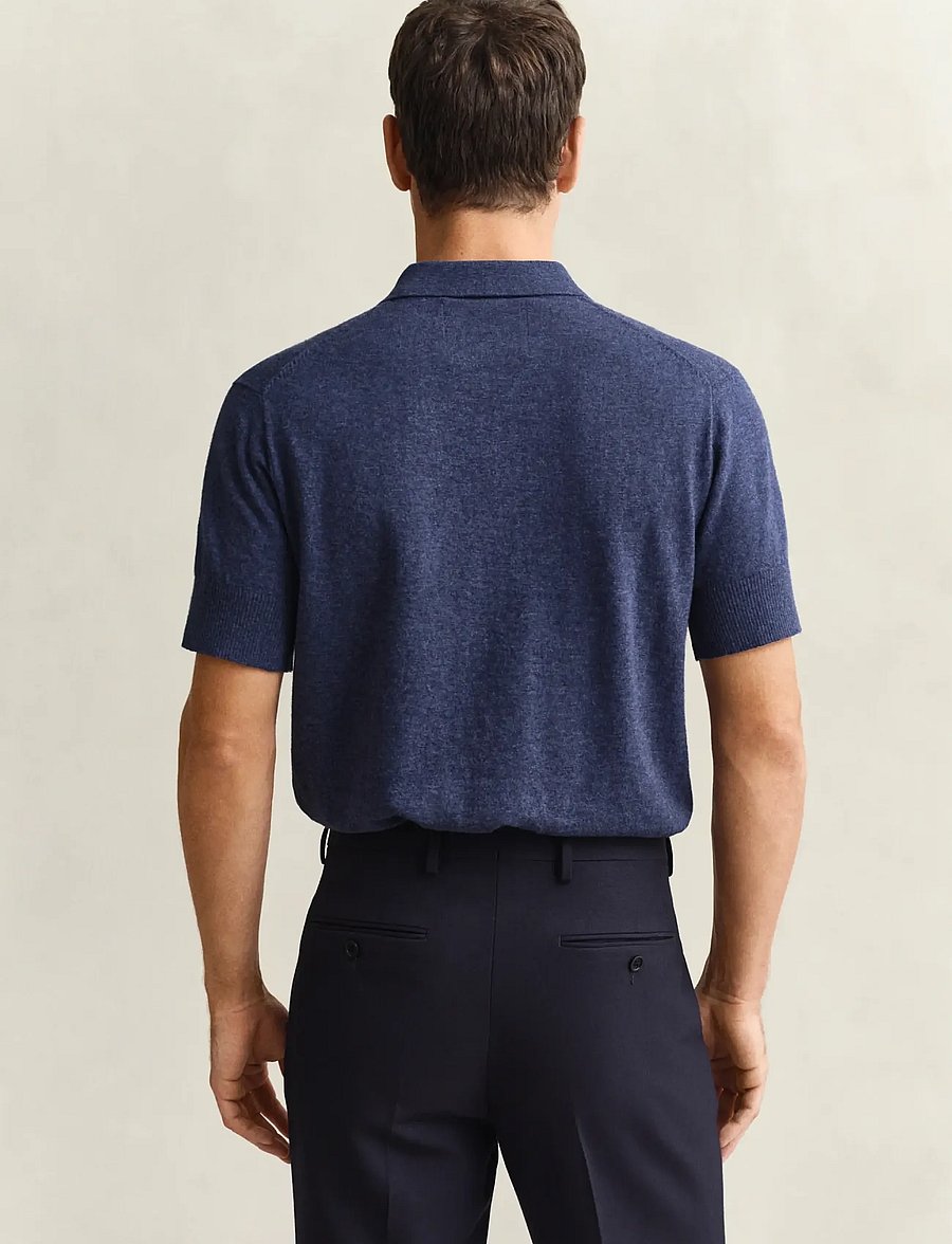 Gant - SLUB COTTON LINEN SS POLO - lühikeste varrukatega polod - dark indigo melange - 2