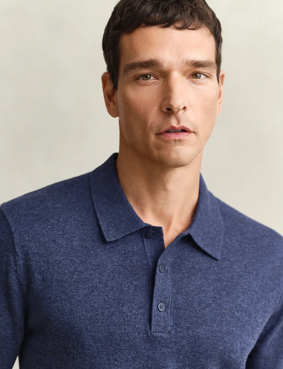 Gant - SLUB COTTON LINEN SS POLO - lühikeste varrukatega polod - dark indigo melange - 3