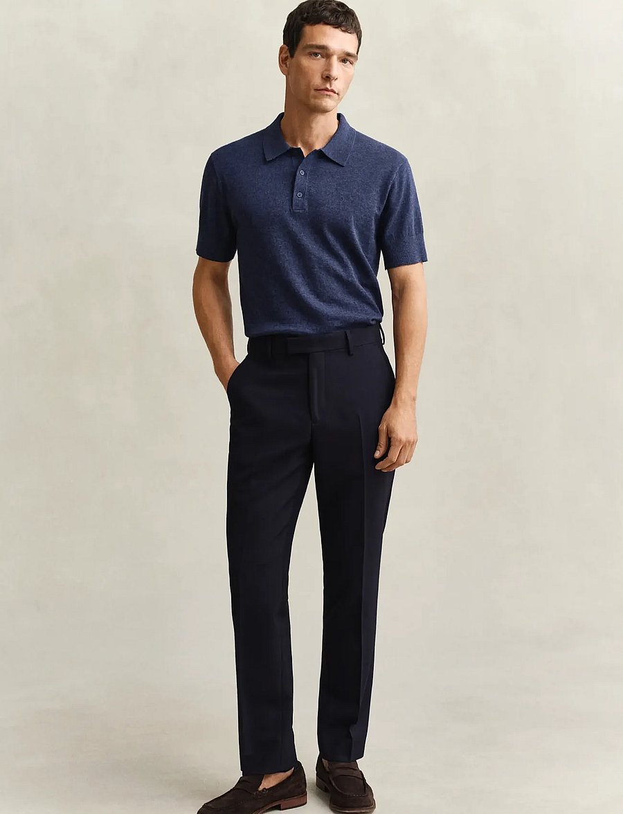 Gant - SLUB COTTON LINEN SS POLO - lühikeste varrukatega polod - dark indigo melange - 4