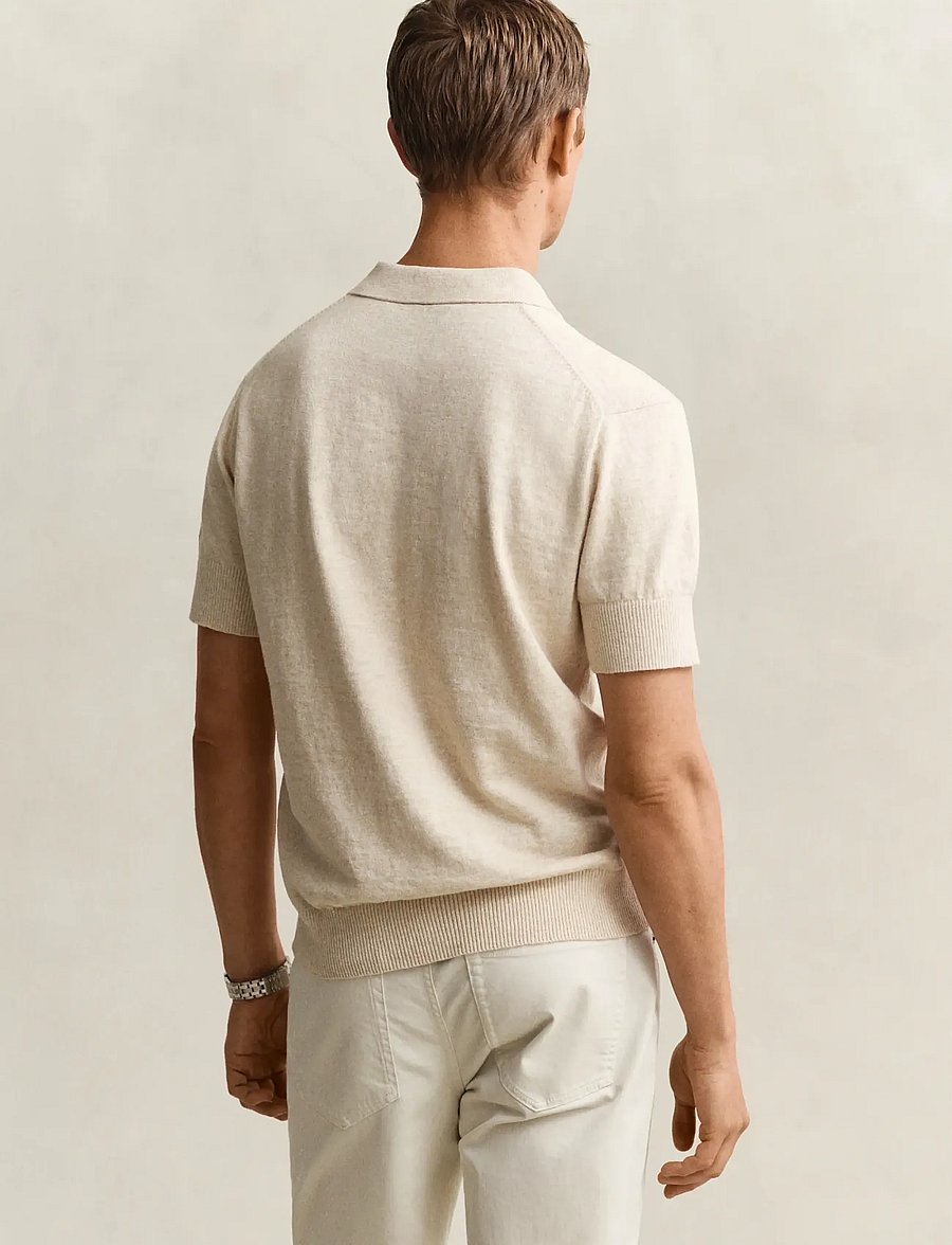 Gant - SLUB COTTON LINEN SS POLO - kurzärmelig - seed melange - 2