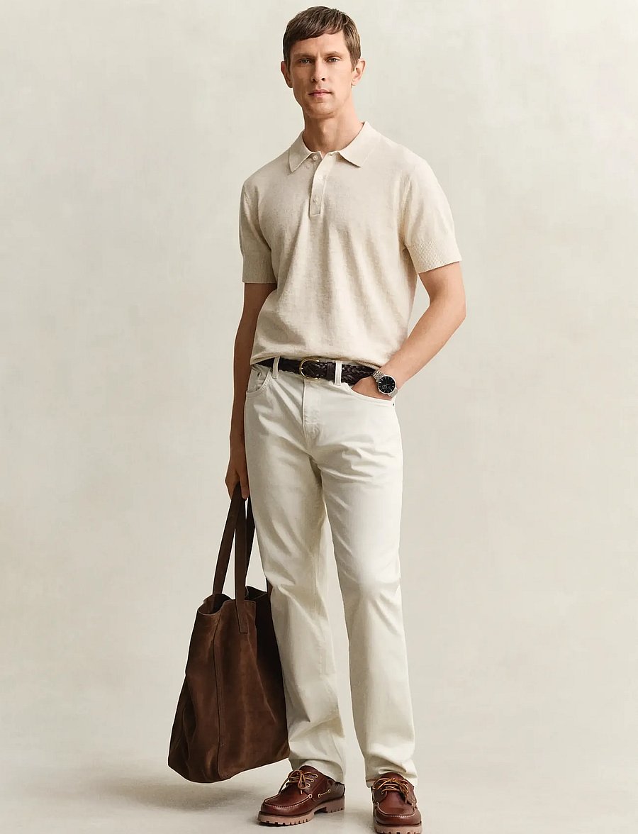 Gant - SLUB COTTON LINEN SS POLO - kurzärmelig - seed melange - 4