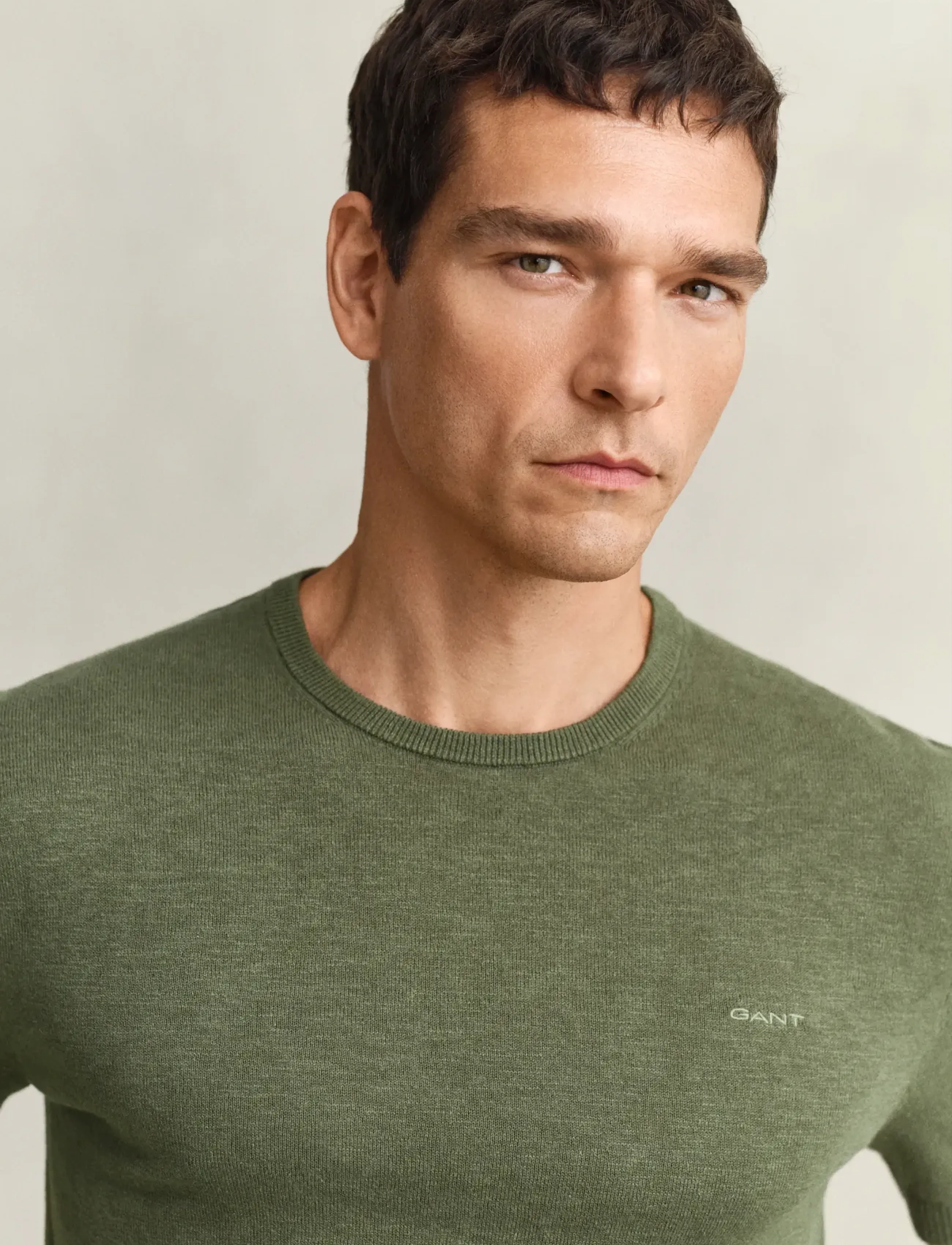 Gant - SLUB COTTON LINEN SS C-NECK - t-shirts à manches courtes - dry herb green - 3