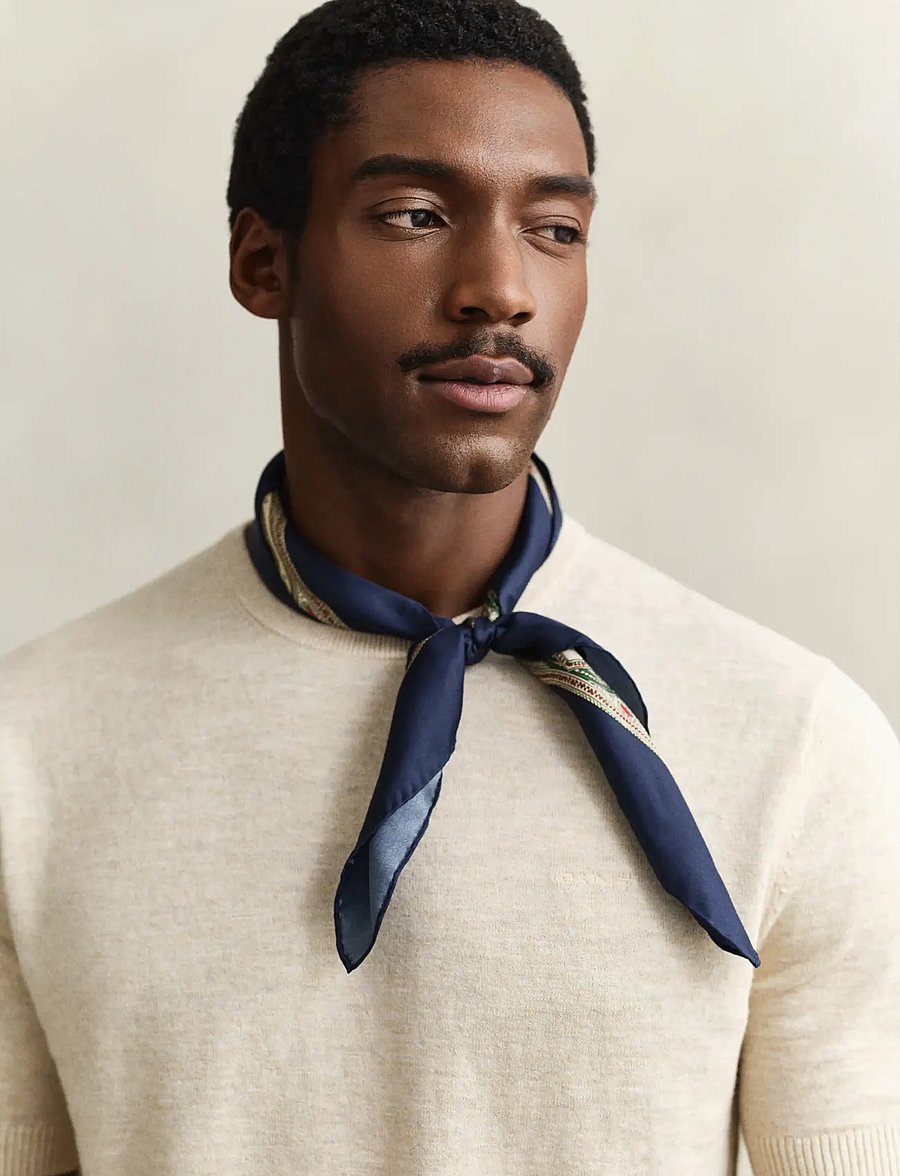 Gant - SLUB COTTON LINEN SS C-NECK - kortærmede t-shirts - seed melange - 3