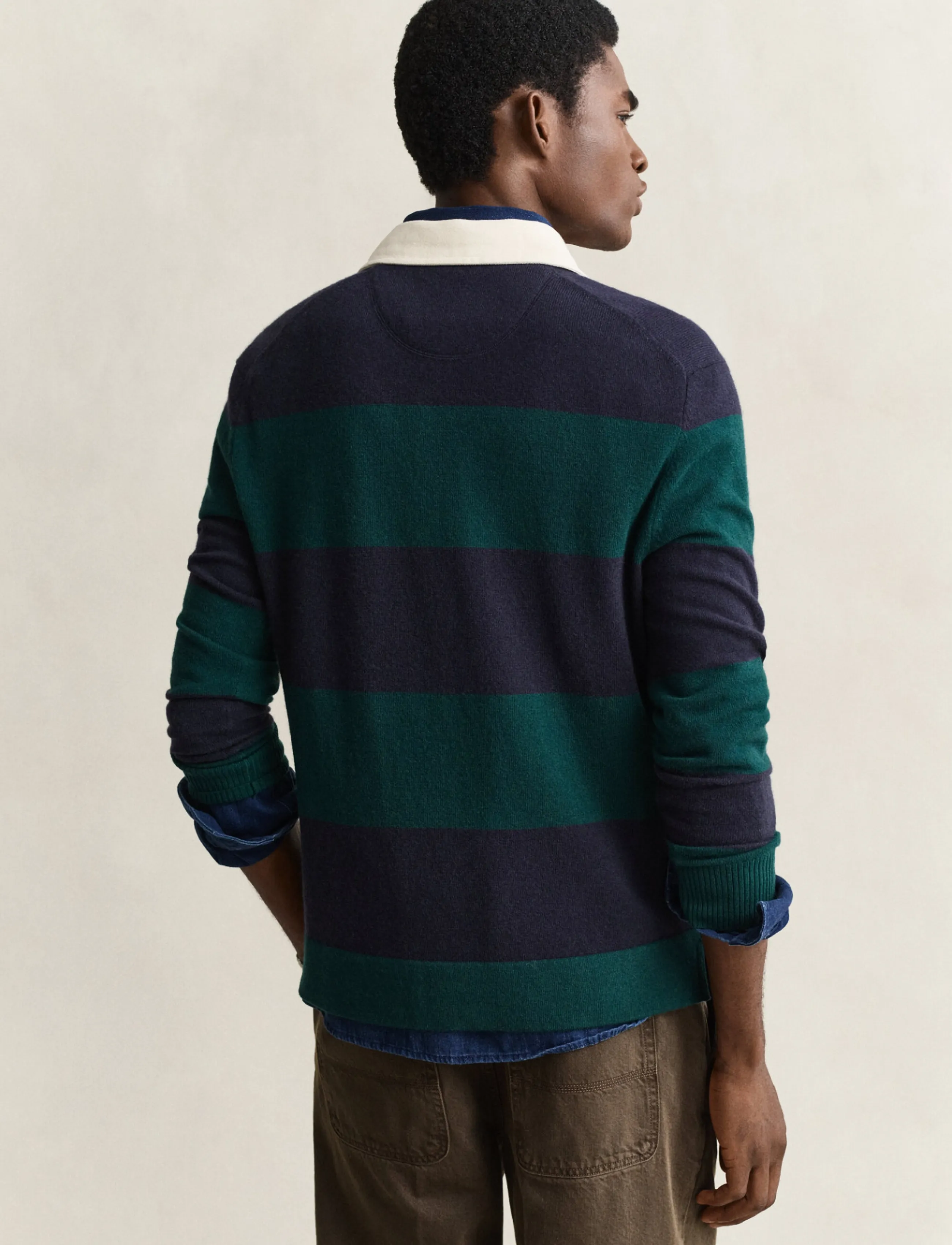 Gant - BARSTRIPED LAMBSWOOL RUGGER - long-sleeved knitted polos - dark emerald - 2