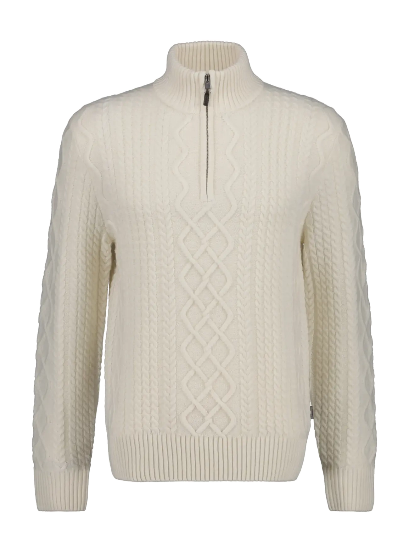 Gant WOOL BLEND CABLE KNIT HALF ZIP - Knitwear - CREAM / cream