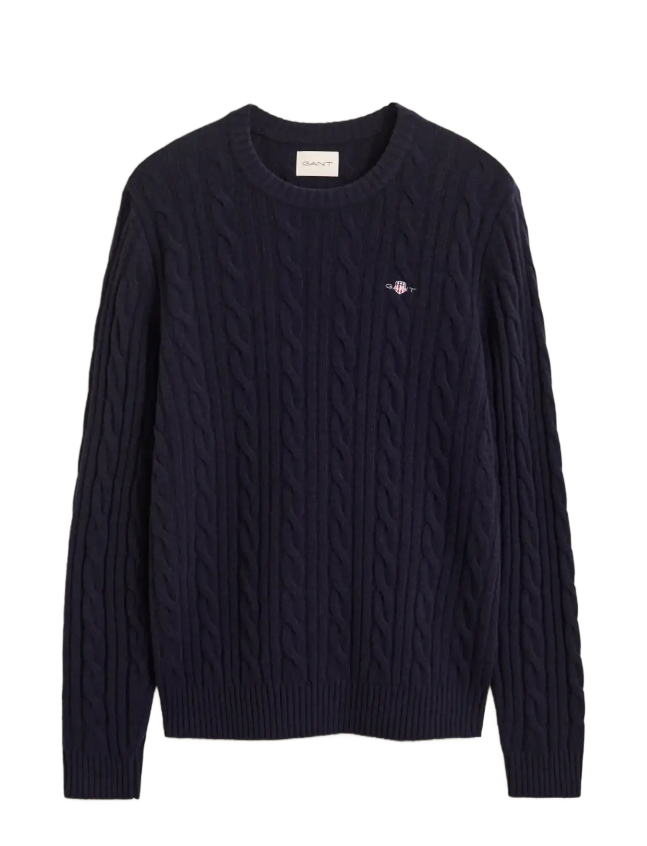 Gant LAMBSWOOL CABLE C-NECK - New arrivals - EVENING BLUE / navy