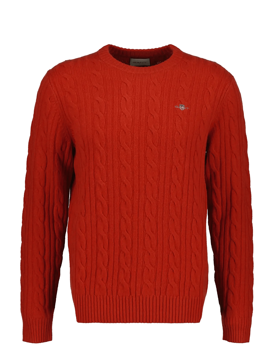 Gant - LAMBSWOOL CABLE C-NECK - maple fire - 1