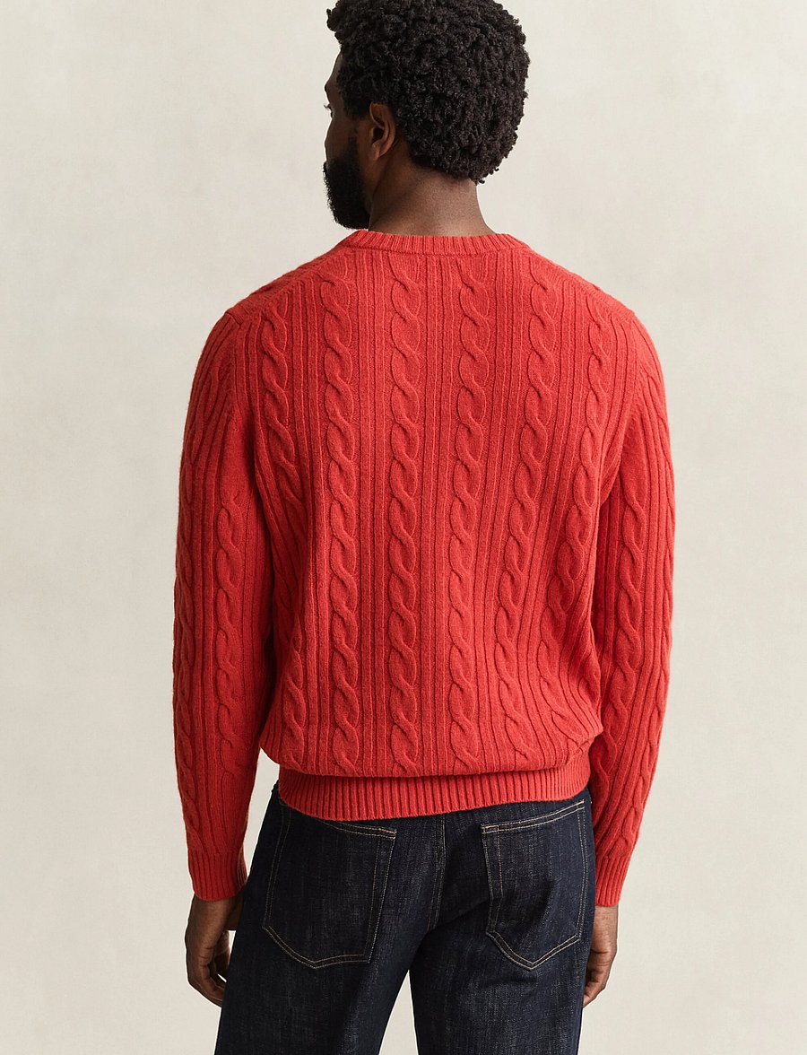 Gant - LAMBSWOOL CABLE C-NECK - maple fire - 2