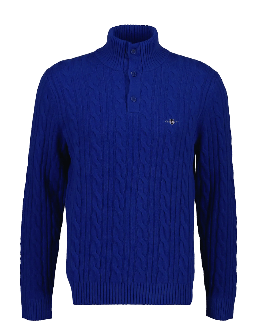 Gant - LAMBSWOOL CABLE HB - poolpika lukuga džemprid - crisp blue - 0