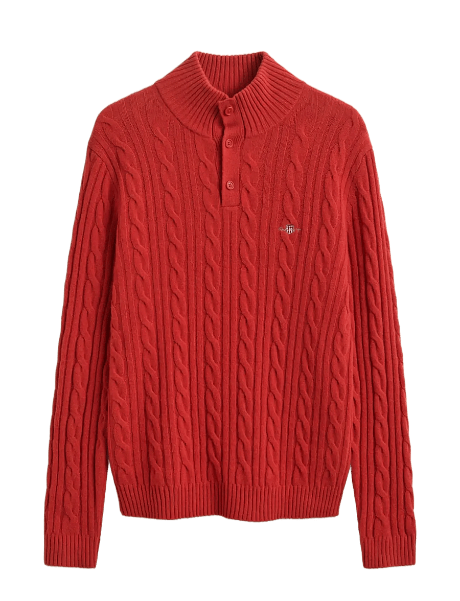 Gant - LAMBSWOOL CABLE HB - poolpika lukuga džemprid - maple fire - 0