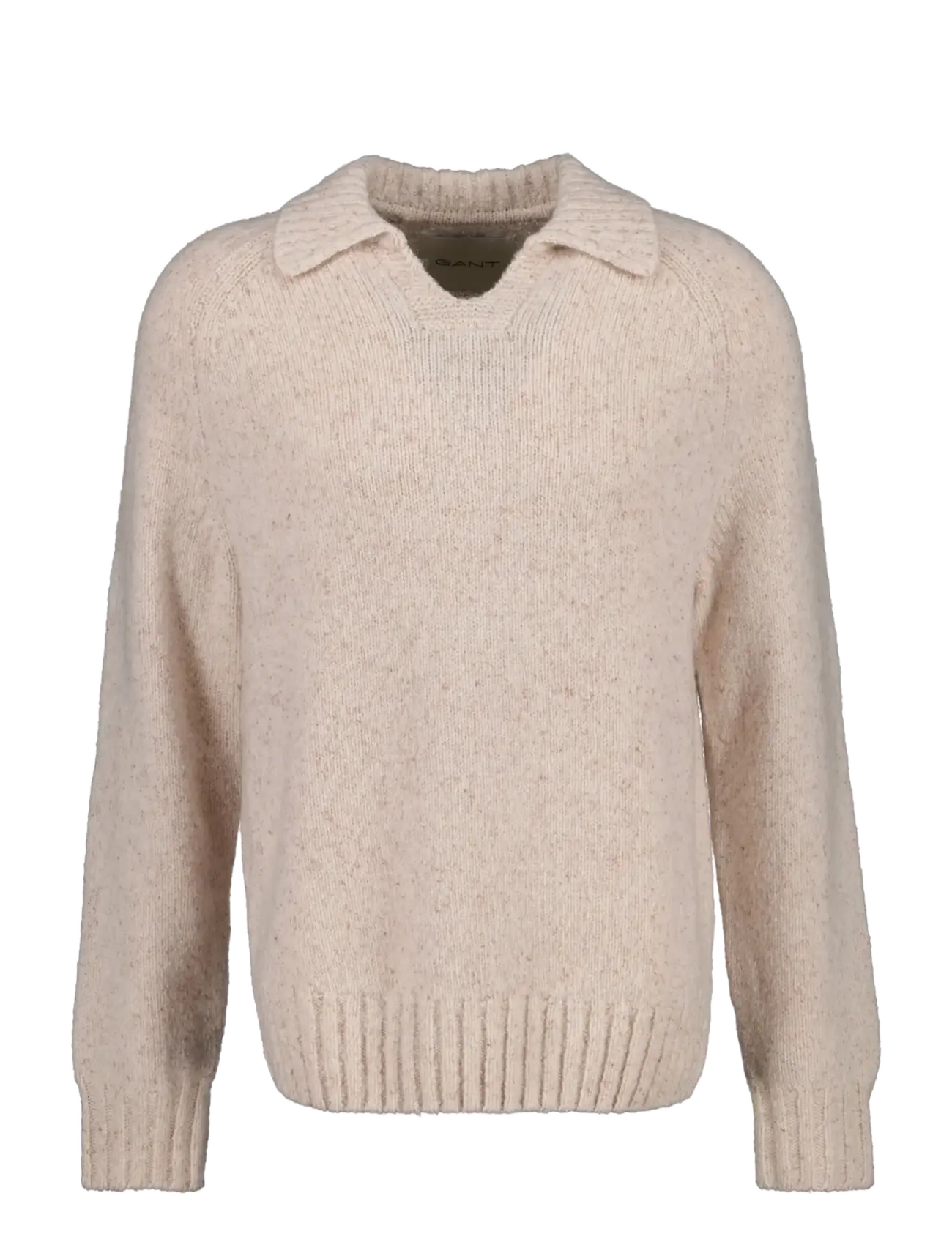 Gant WOOL SILK POLO - Shoppa efter tillfälle - LIGHT BEIGE MELANGE / beige