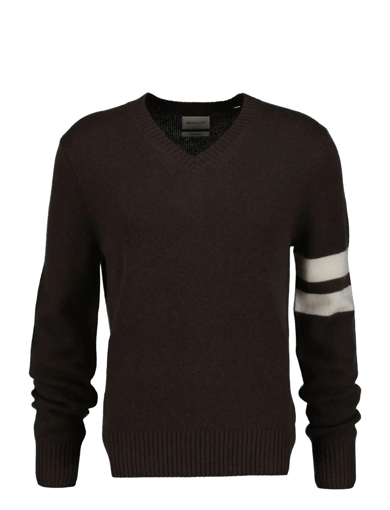 Gant CASHMERE STRIPED V-NECK - Kleidung - BLACK BROWN / brown
