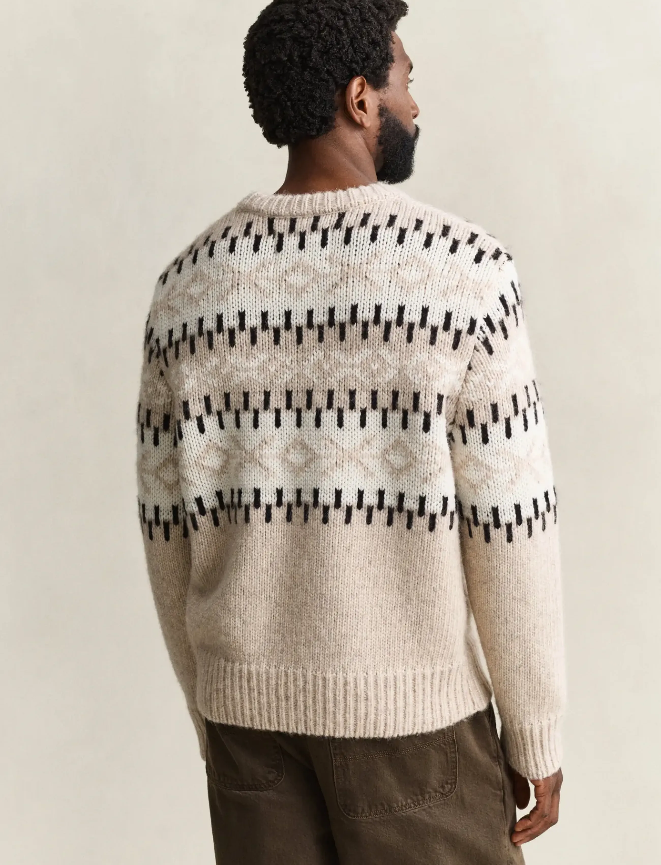 Gant - ALPACA BLEND JACQUARD C-NECK - light beige melange - 2