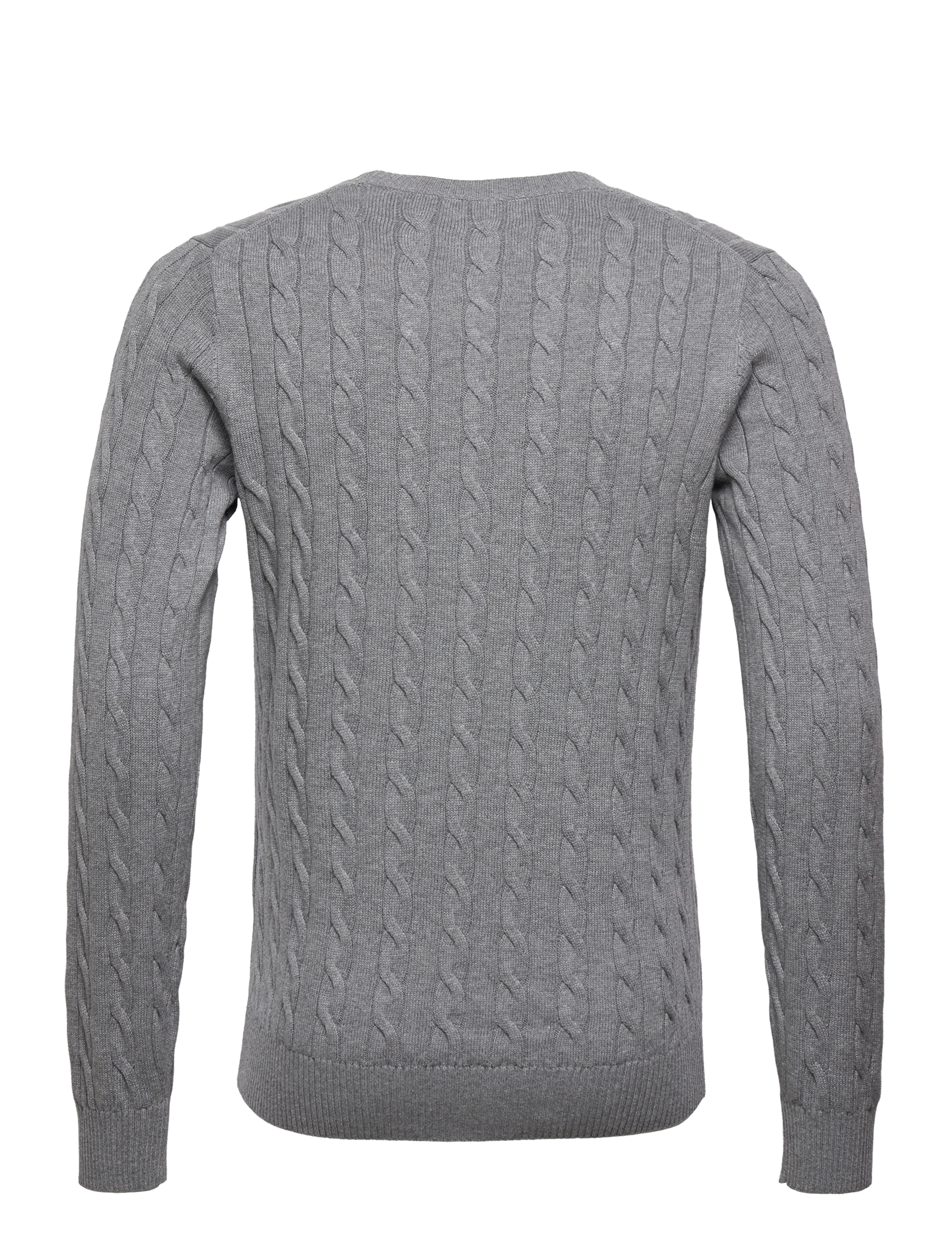GANT - COTTON CABLE C-NECK - grey melange - 1