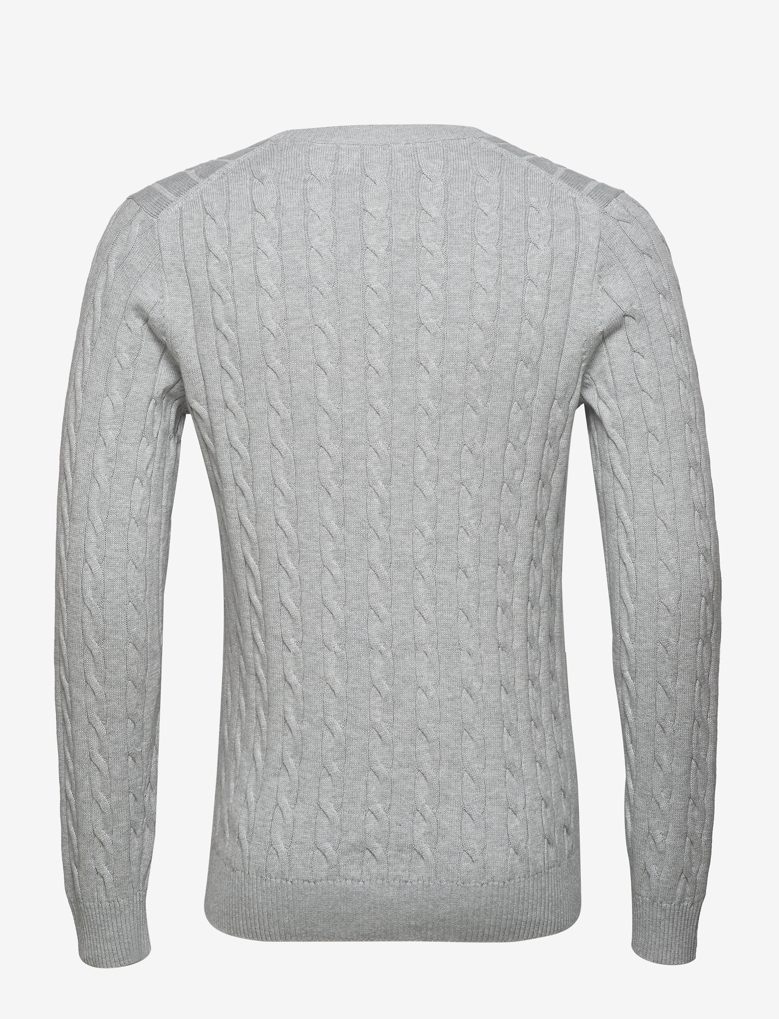 GANT - COTTON CABLE C-NECK - light grey melange - 1