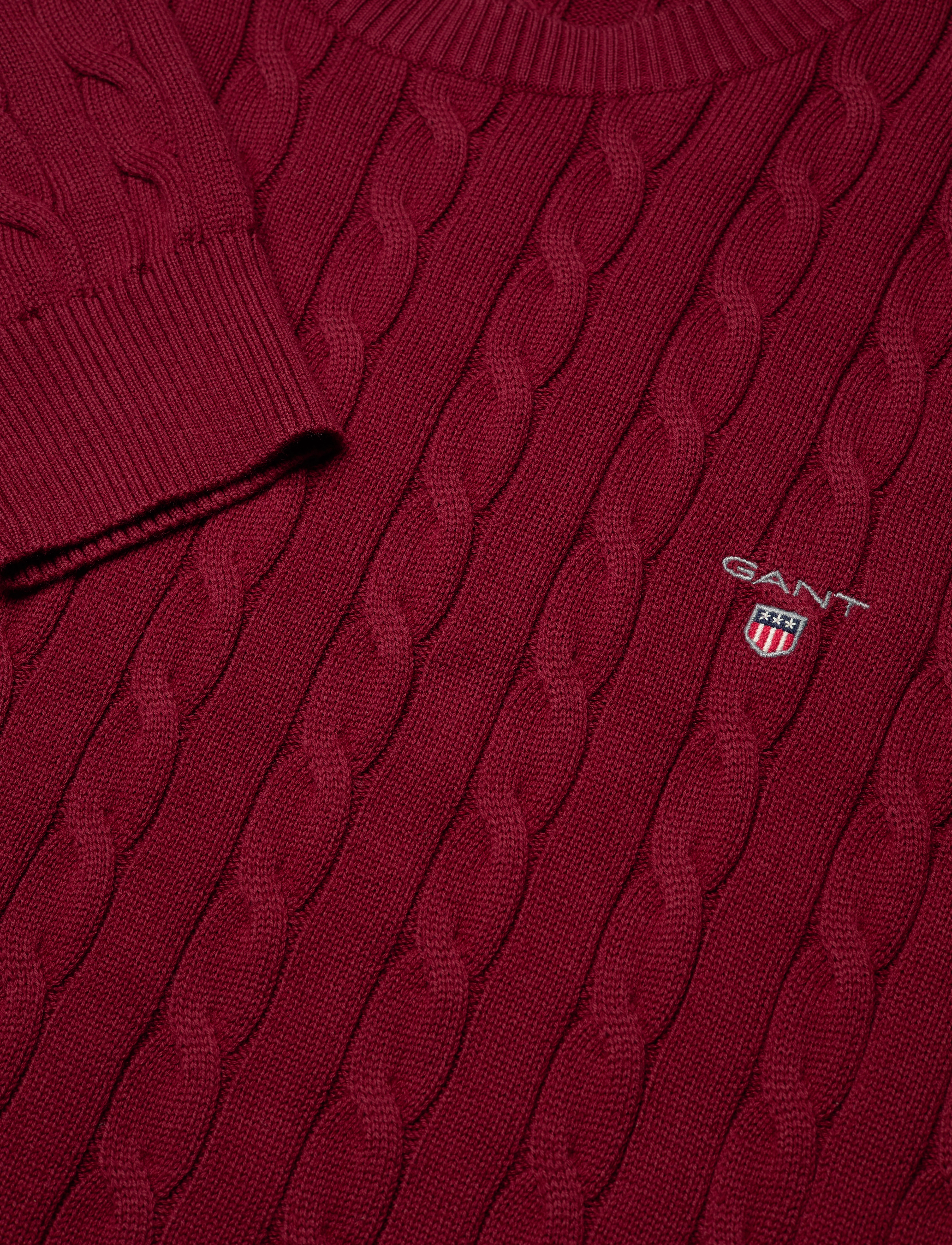 GANT - COTTON CABLE C-NECK - plumped red - 2