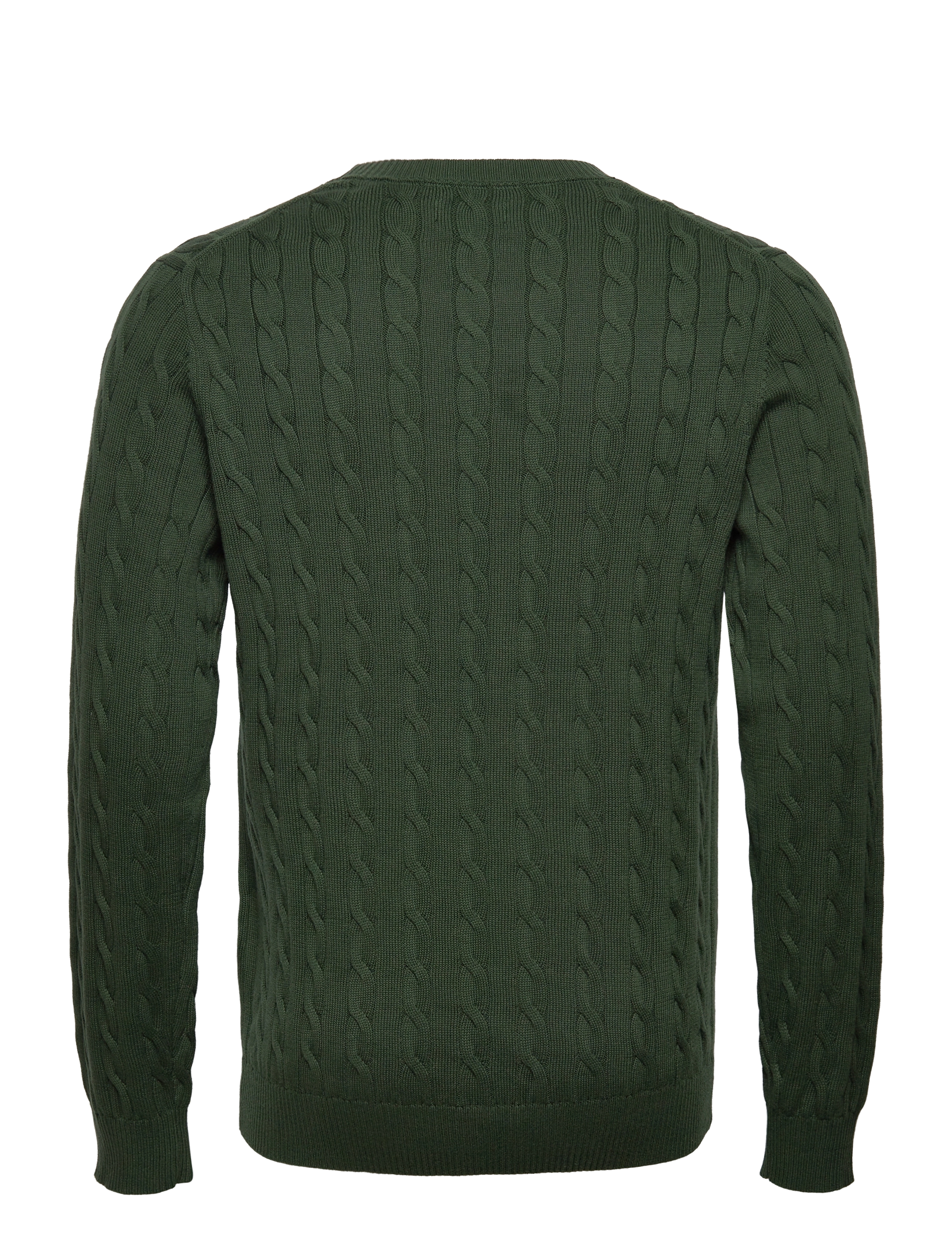 GANT - COTTON CABLE C-NECK - storm green - 1
